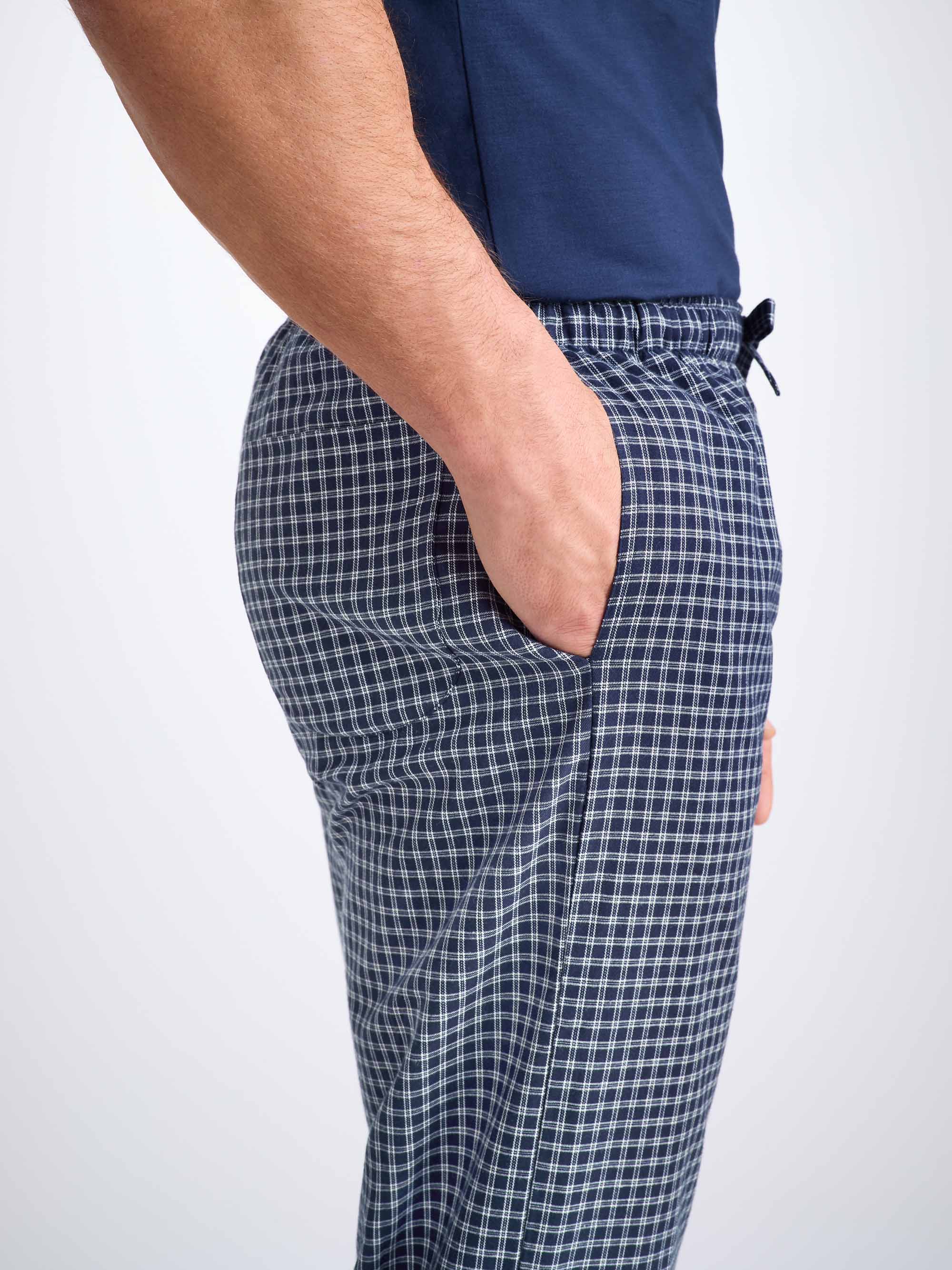 Men's Lounge Pants Braemar 32 Brushed Cotton Navy
