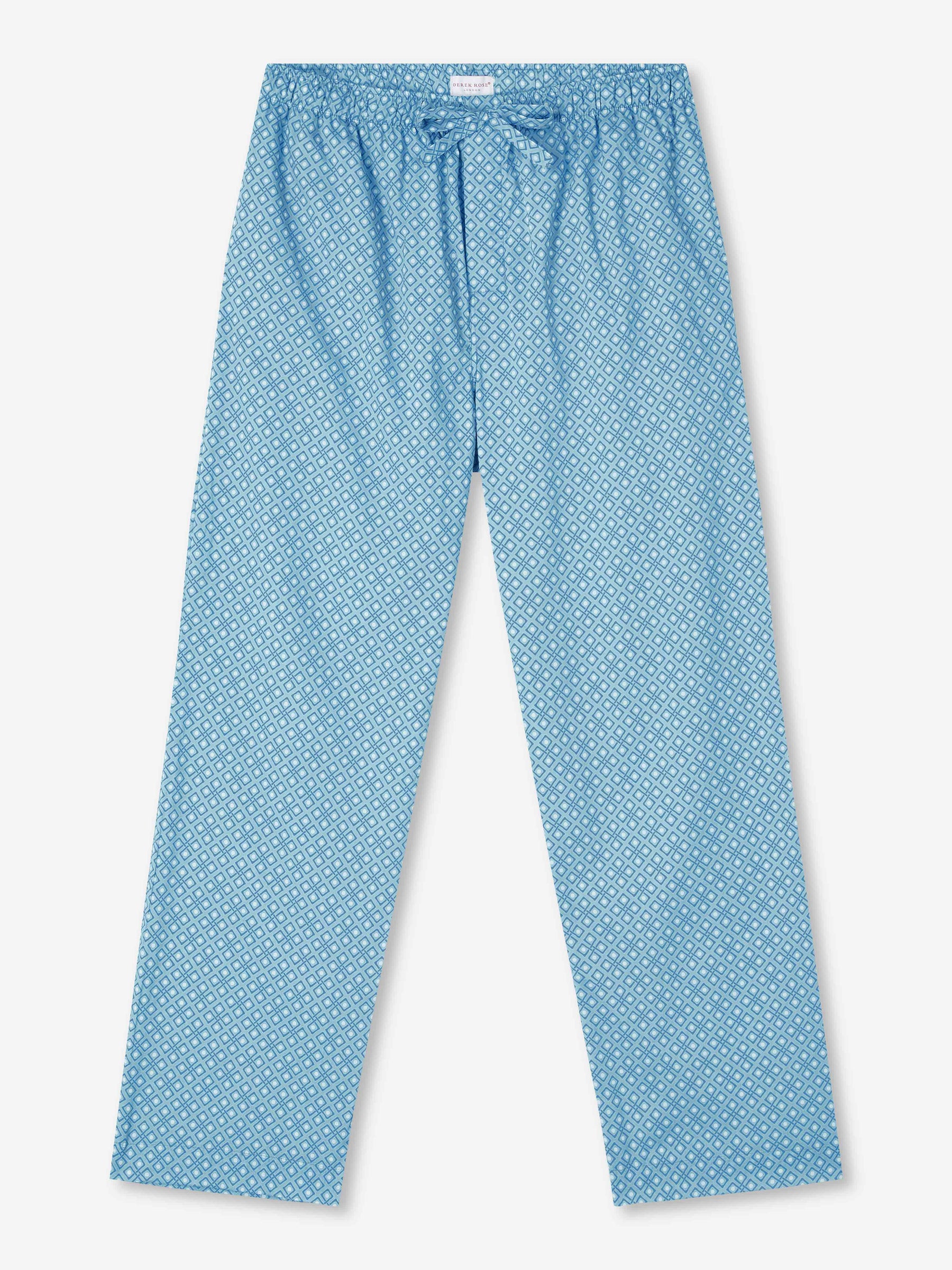 Men's Lounge Trousers Ledbury 56 Cotton Batiste Blue