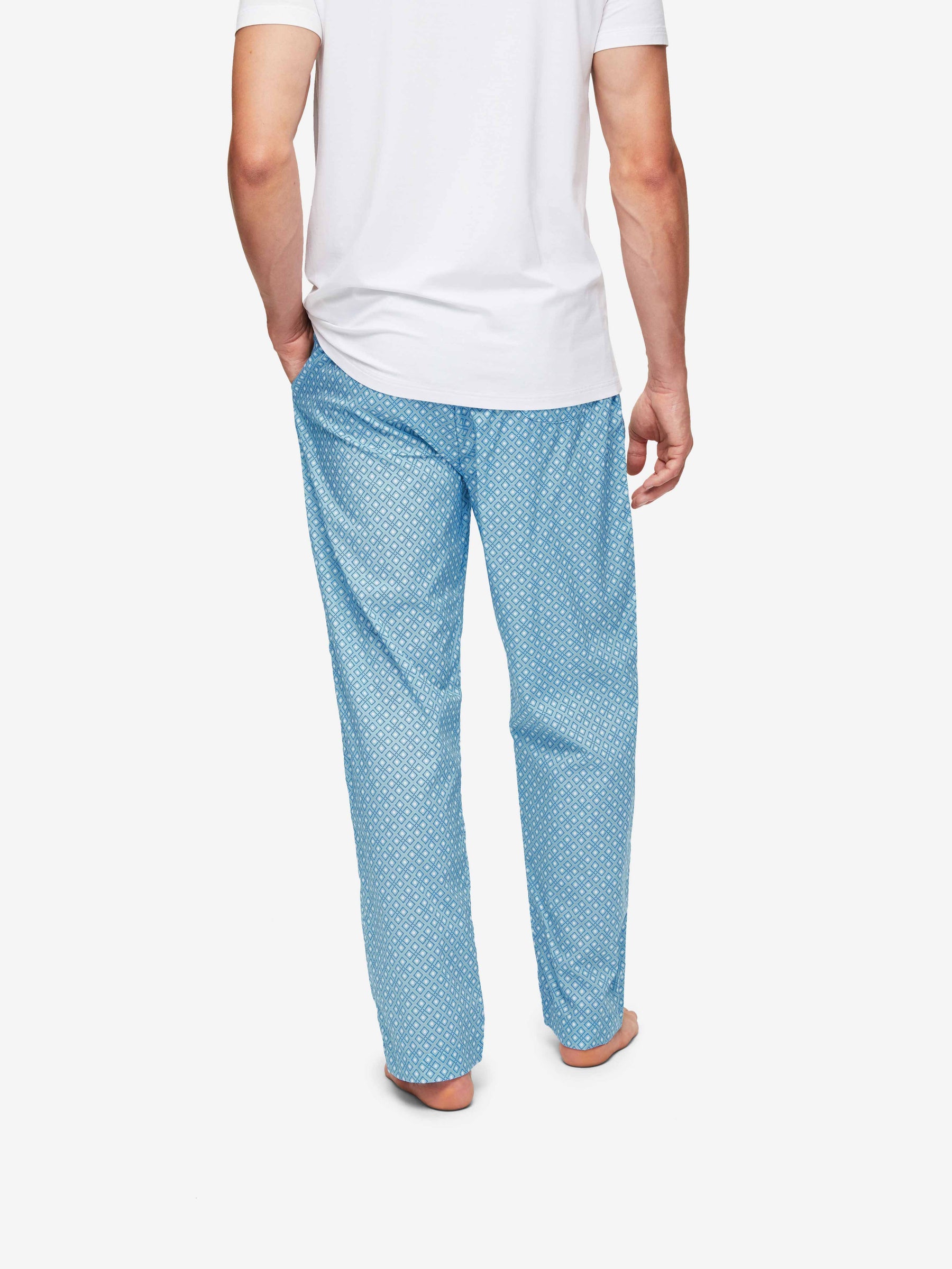 Men's Lounge Trousers Ledbury 56 Cotton Batiste Blue
