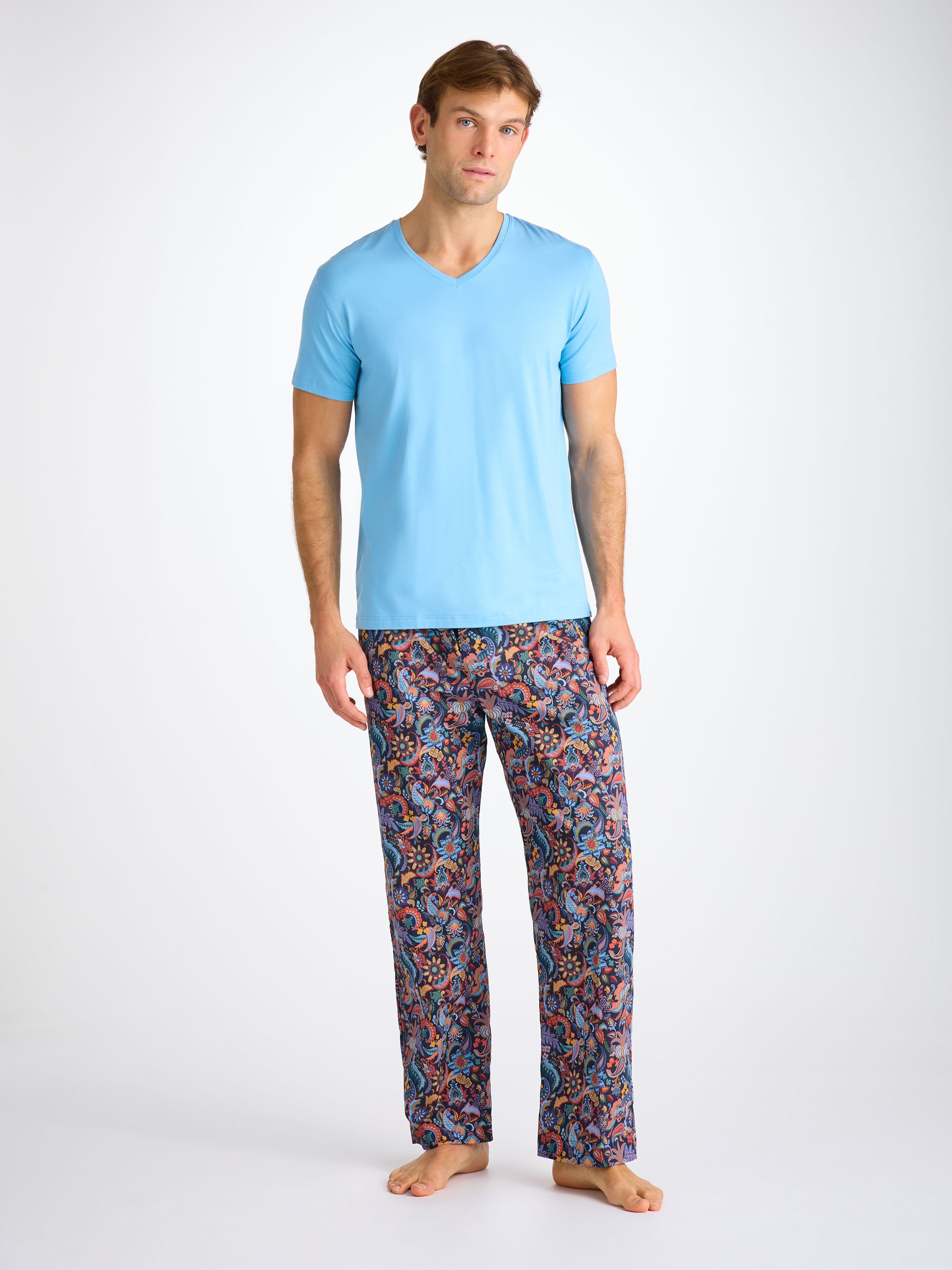 Men's Lounge Trousers Cotton Batiste Multi Jungle Paisley Print