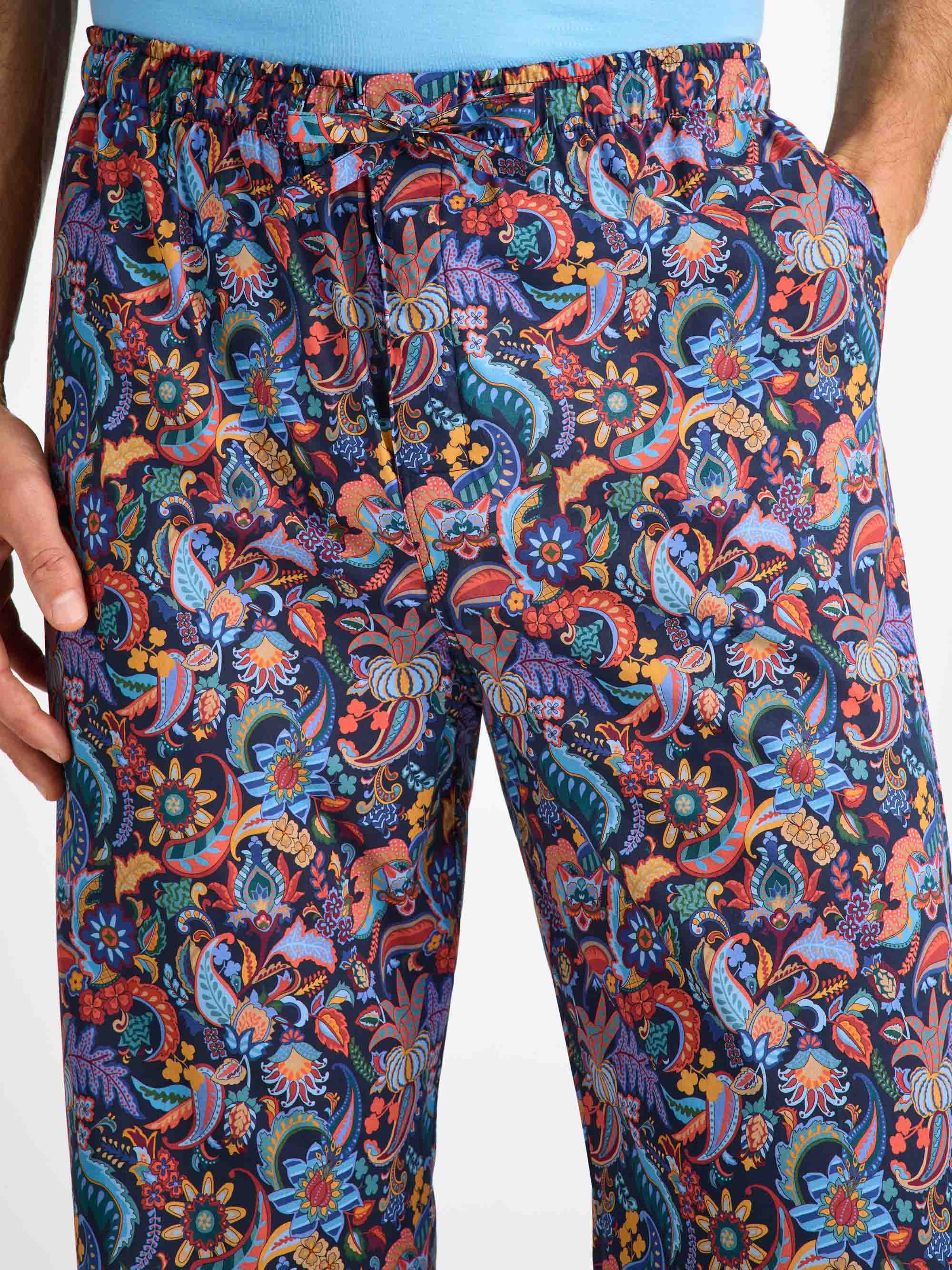 Men's Lounge Trousers Cotton Batiste Multi Jungle Paisley Print
