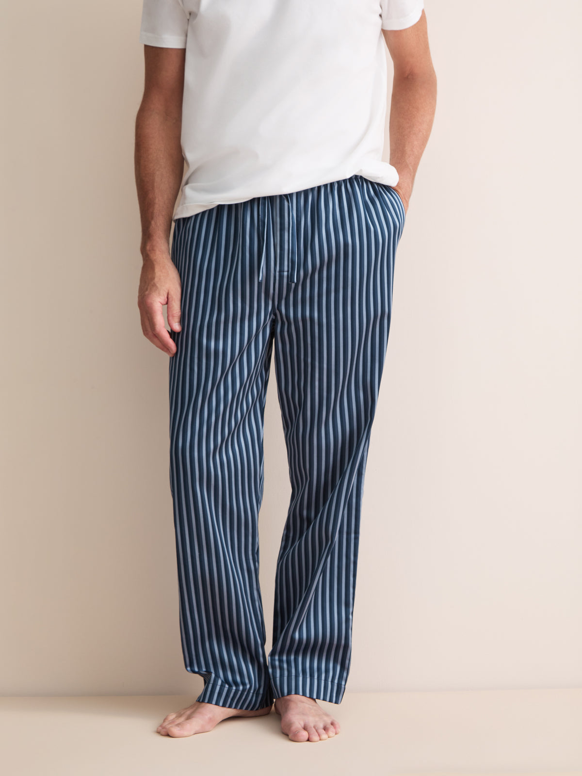 Wellington Cotton Lounge Trousers Blue Stripe