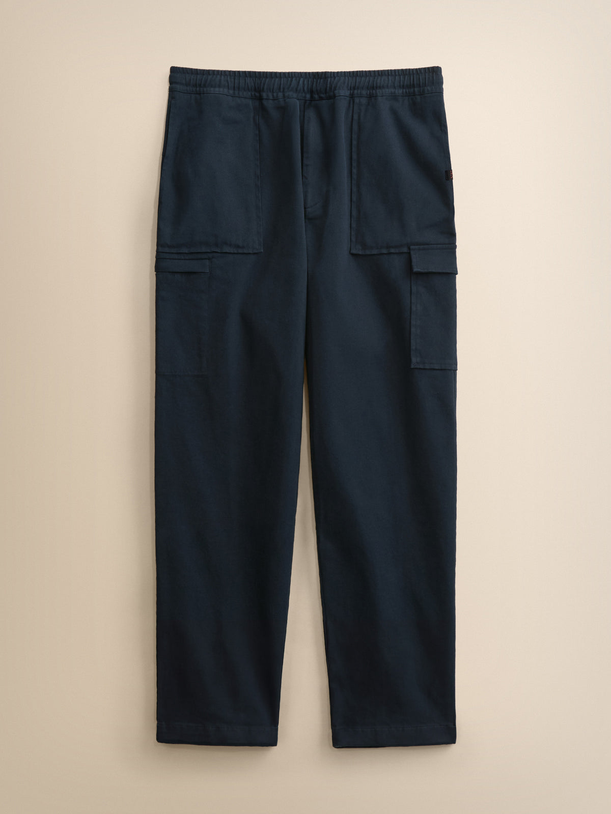 Lucas Cotton Cashmere Cargo Trousers Navy Blue