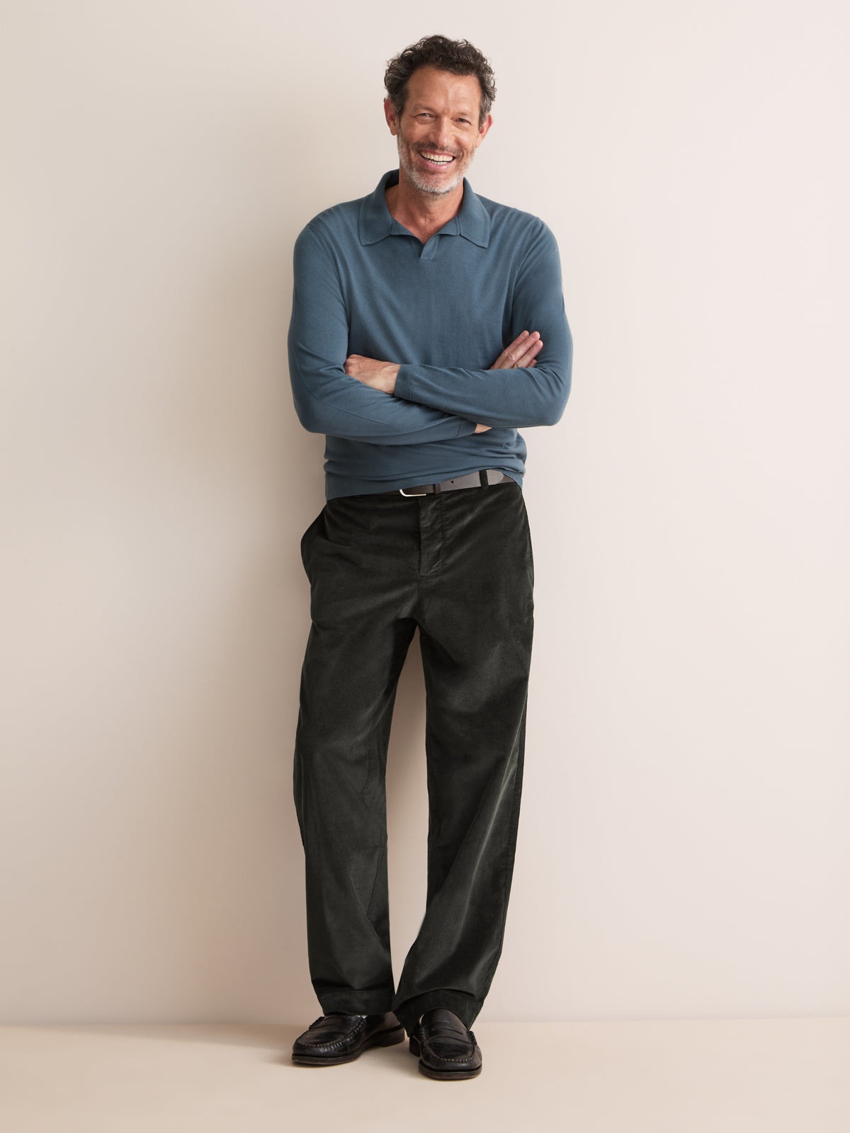 Claude Organic Cotton Corduroy Trousers Anthracite Grey