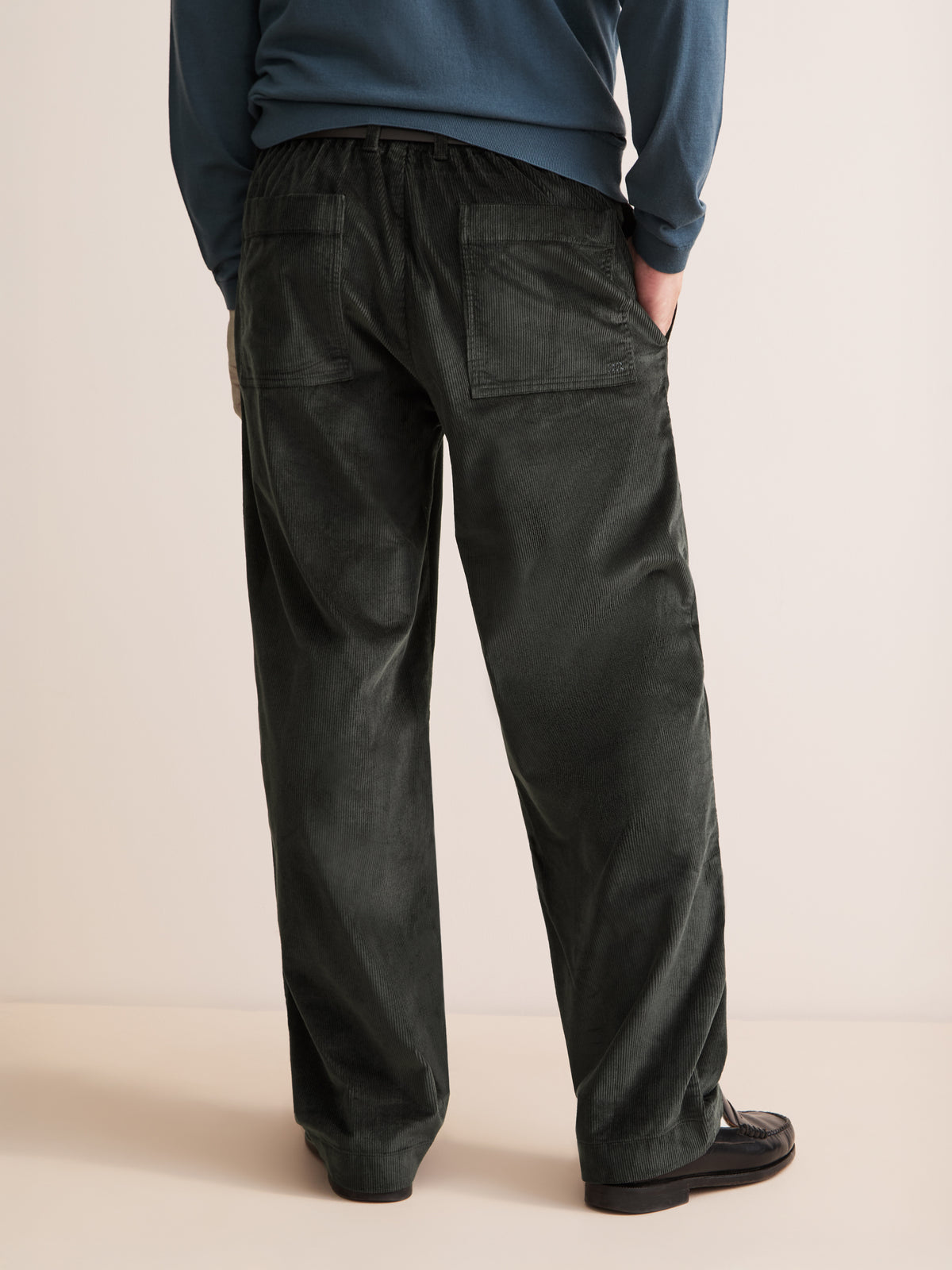 Claude Organic Cotton Corduroy Trousers Anthracite Grey