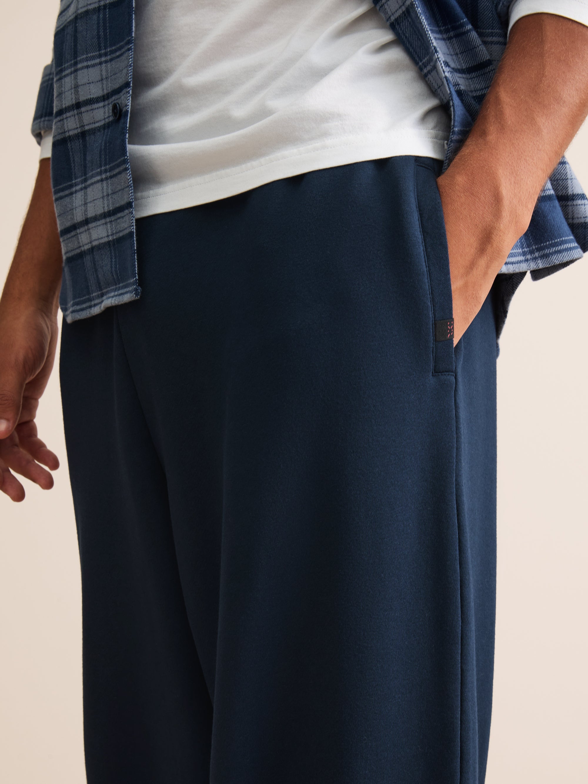 Harley Cotton Modal Wide Leg Sweatpants Navy Blue