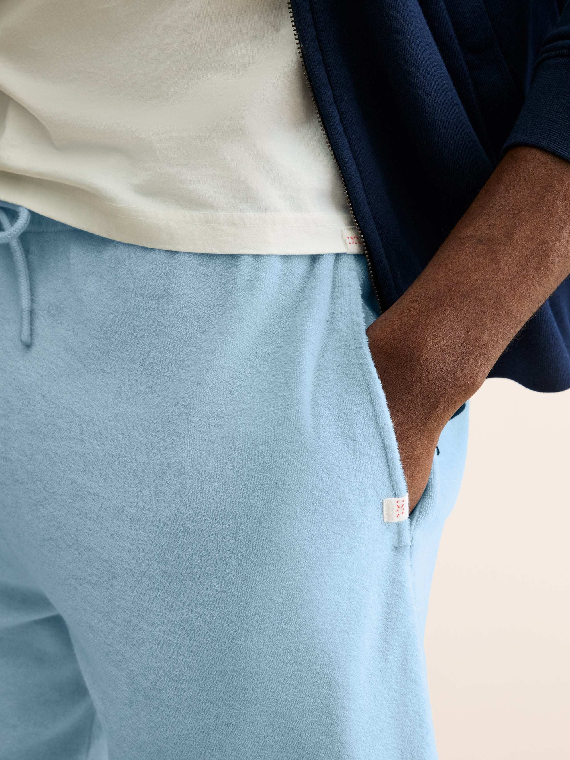 Men's Shorts Teddy Cotton Towelling Light Blue