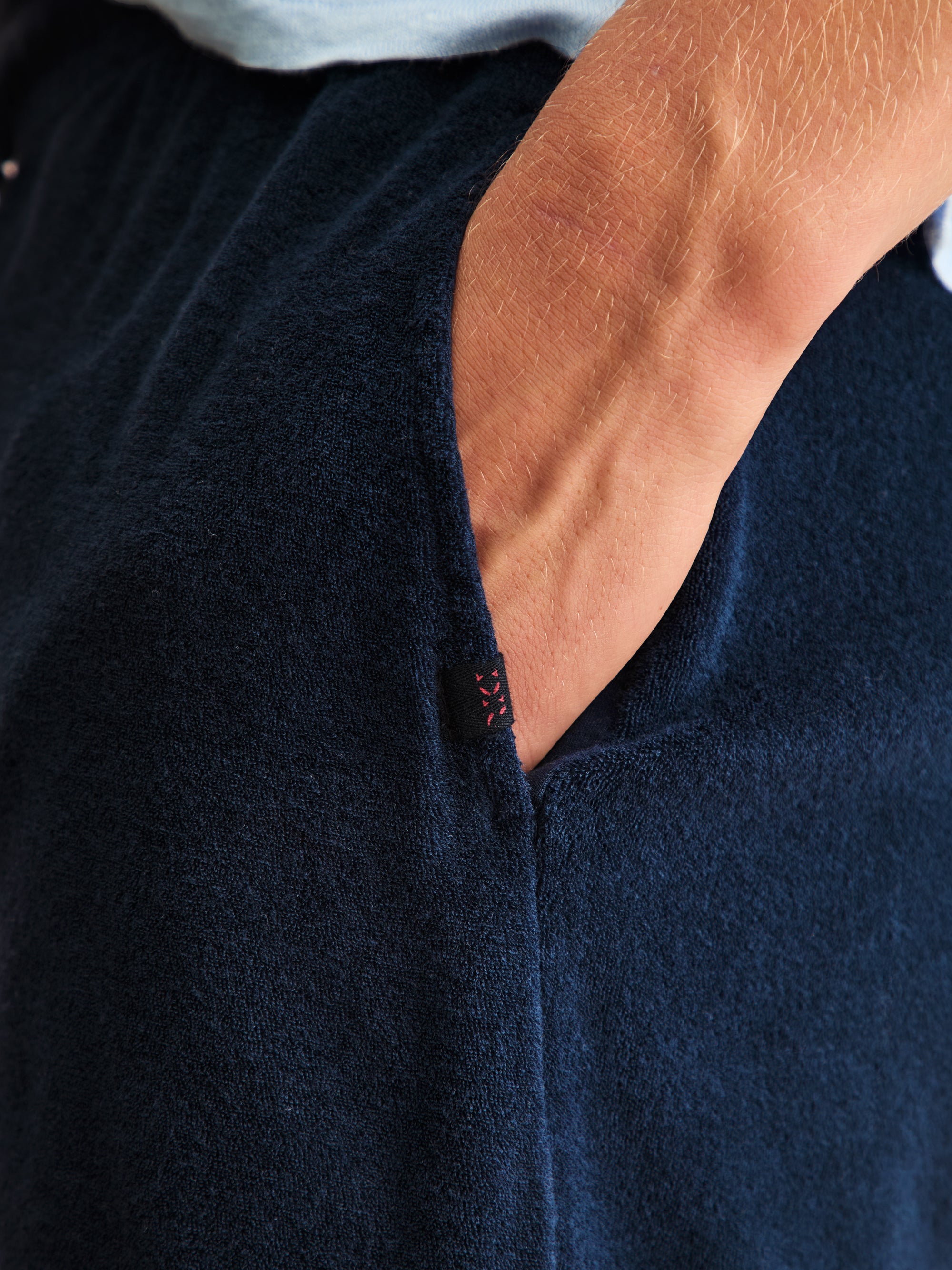 Men's Shorts Teddy Cotton Toweling Navy Blue
