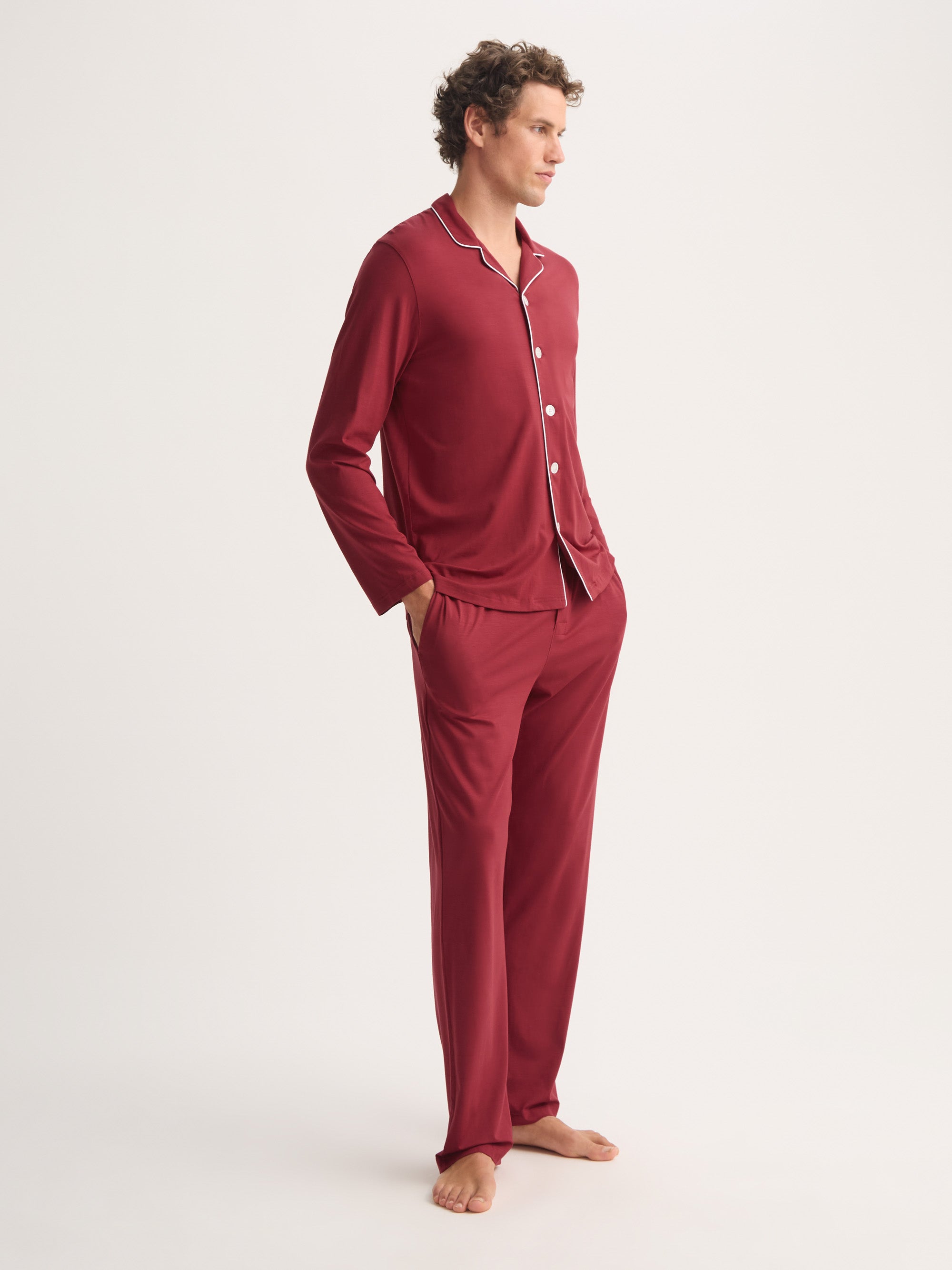 Men's Pyjamas Basel Micro Modal Stretch Rustic Red