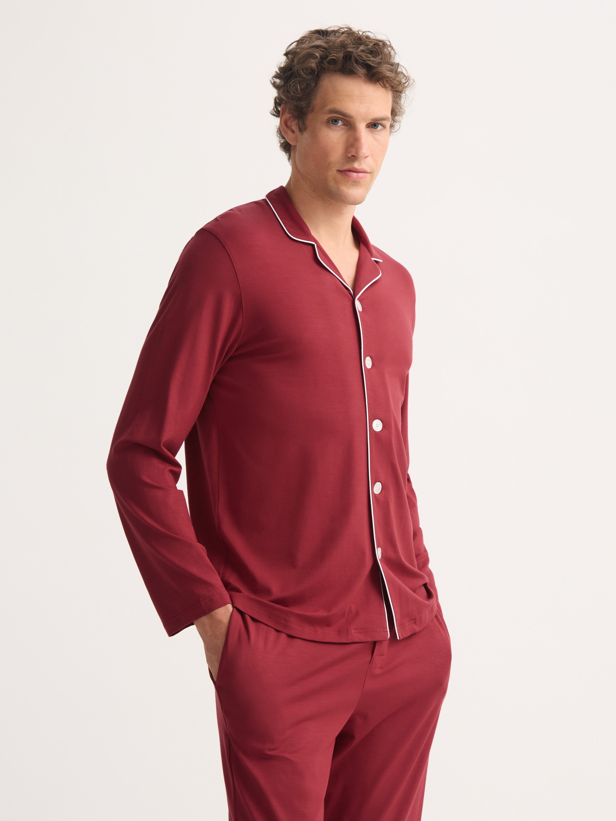 Men's Pyjamas Basel Micro Modal Stretch Rustic Red