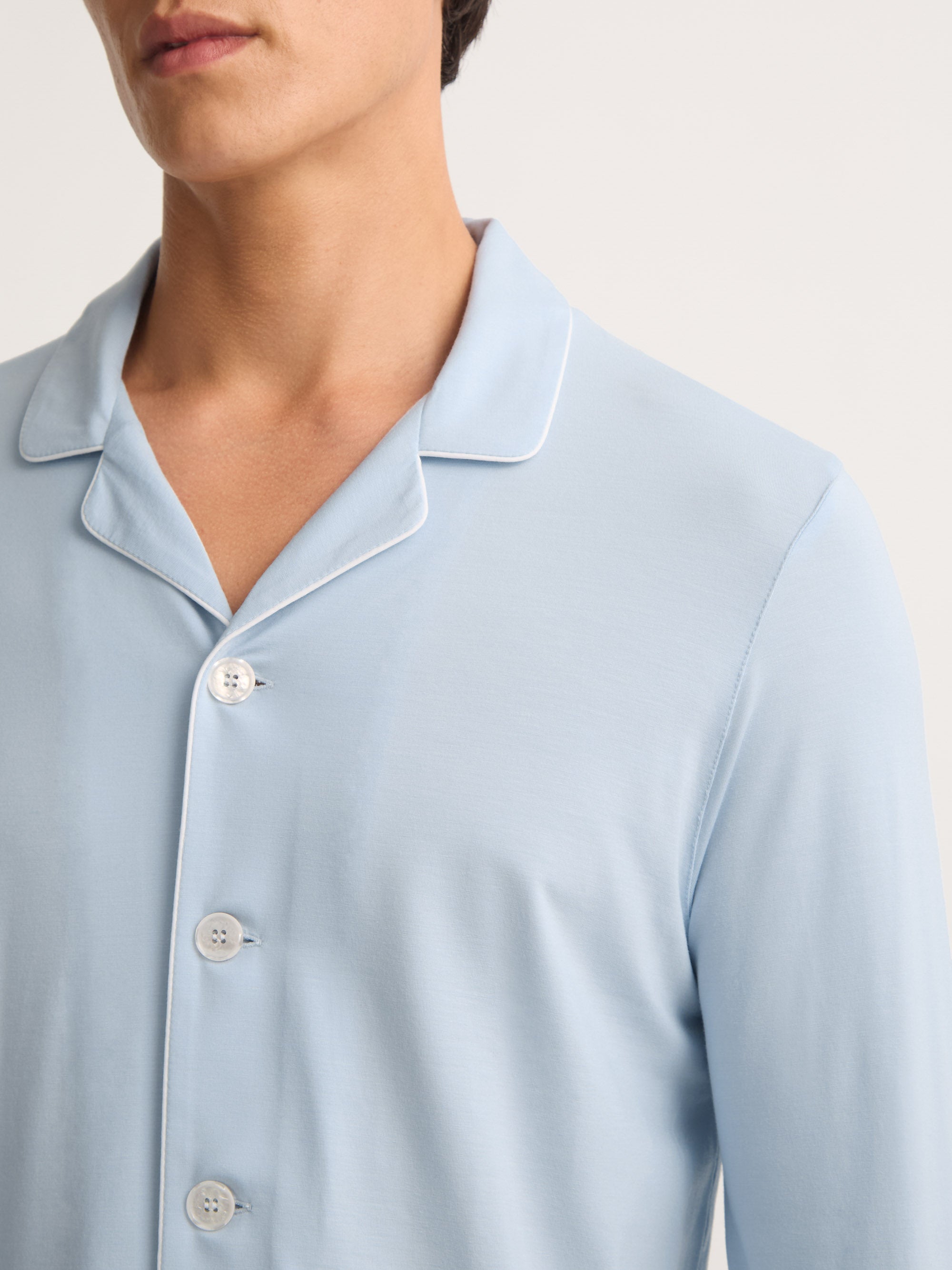 Men's Pyjamas Basel Micro Modal Stretch Light Blue