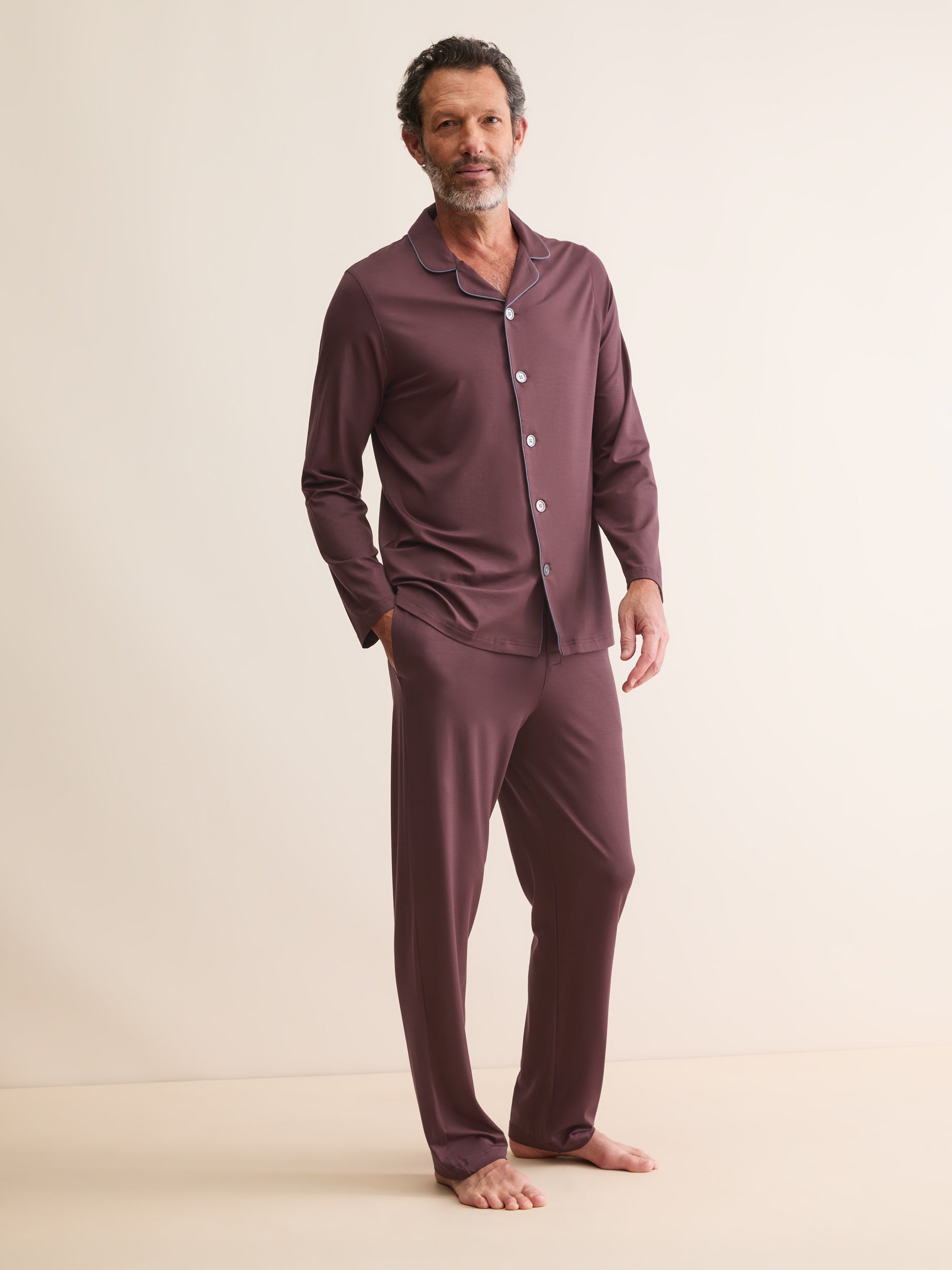 Men's Pajamas Basel Micro Modal Stretch Mahogany Brown