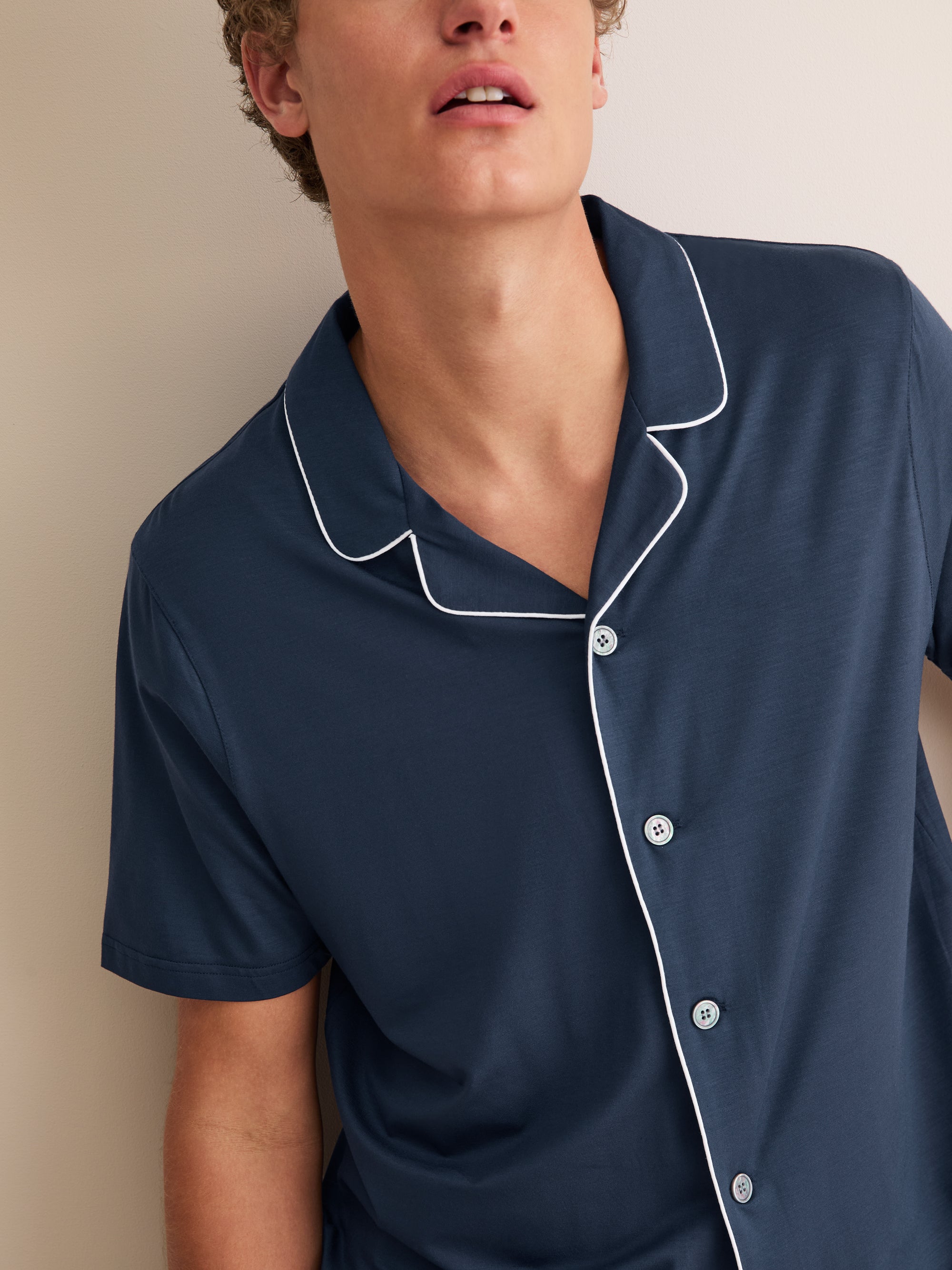 Men's Short Pyjamas Basel Micro Modal Stretch Navy