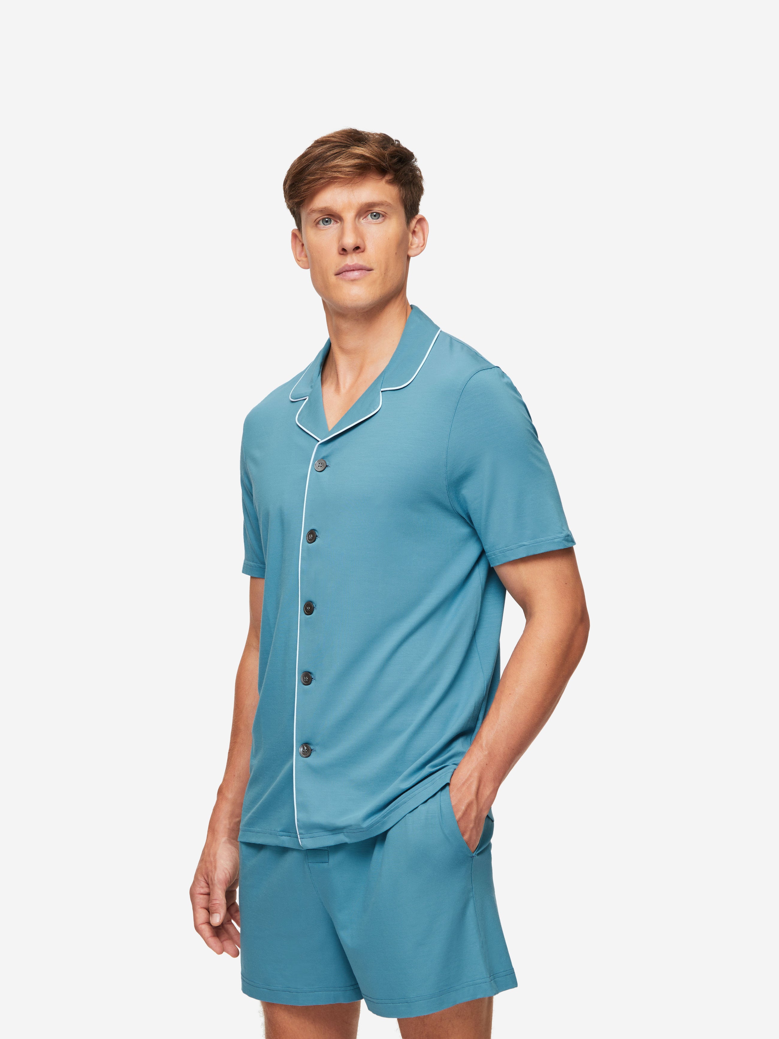 Men's Short Pyjamas Basel Micro Modal Stretch Harbour Blue