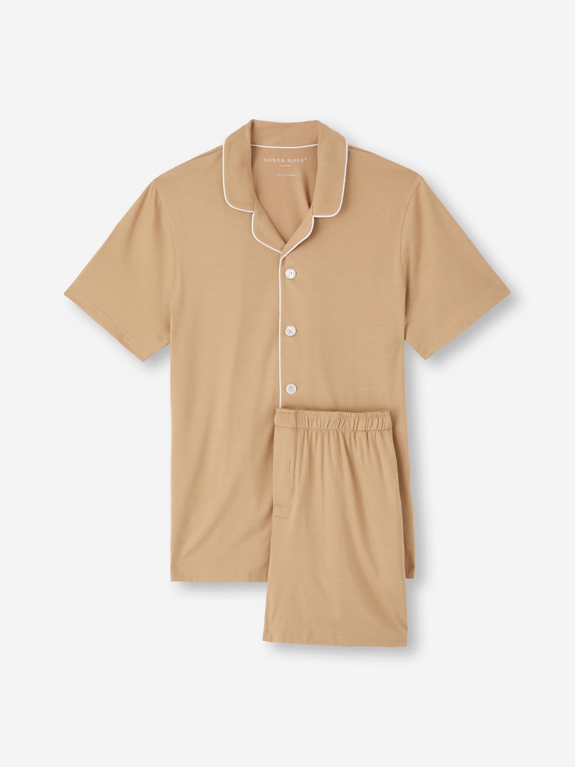 Men's Short Pyjamas Basel Micro Modal Stretch Camel