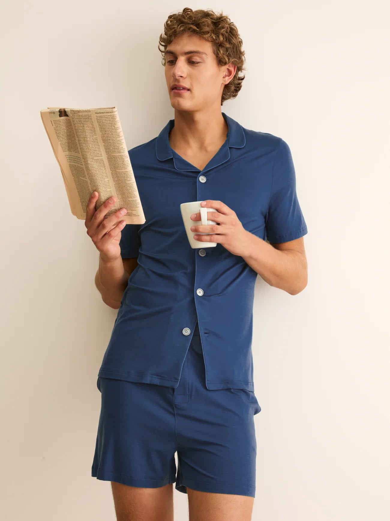 Men's Short Pyjamas Basel Micro Modal Stretch Navy
