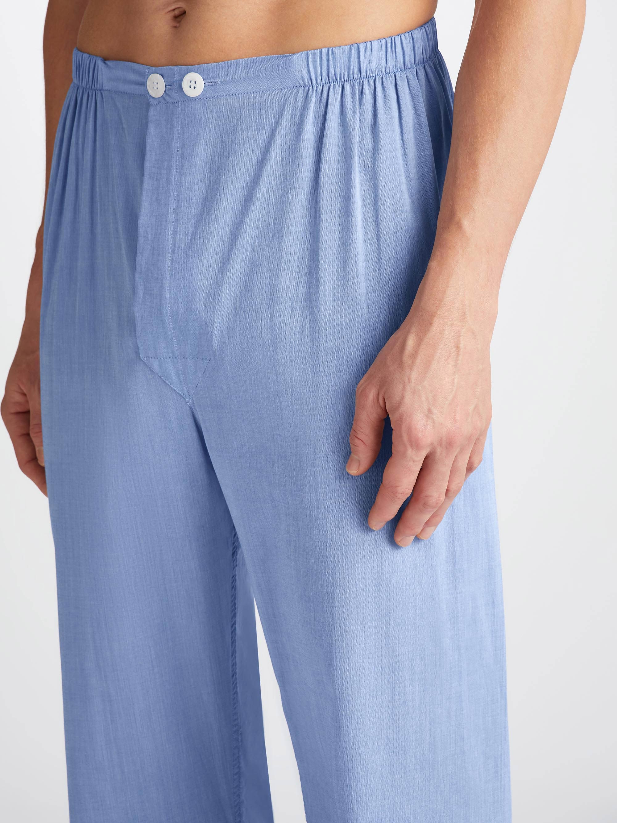 Men's Classic Fit Pyjamas Amalfi Cotton Batiste Blue