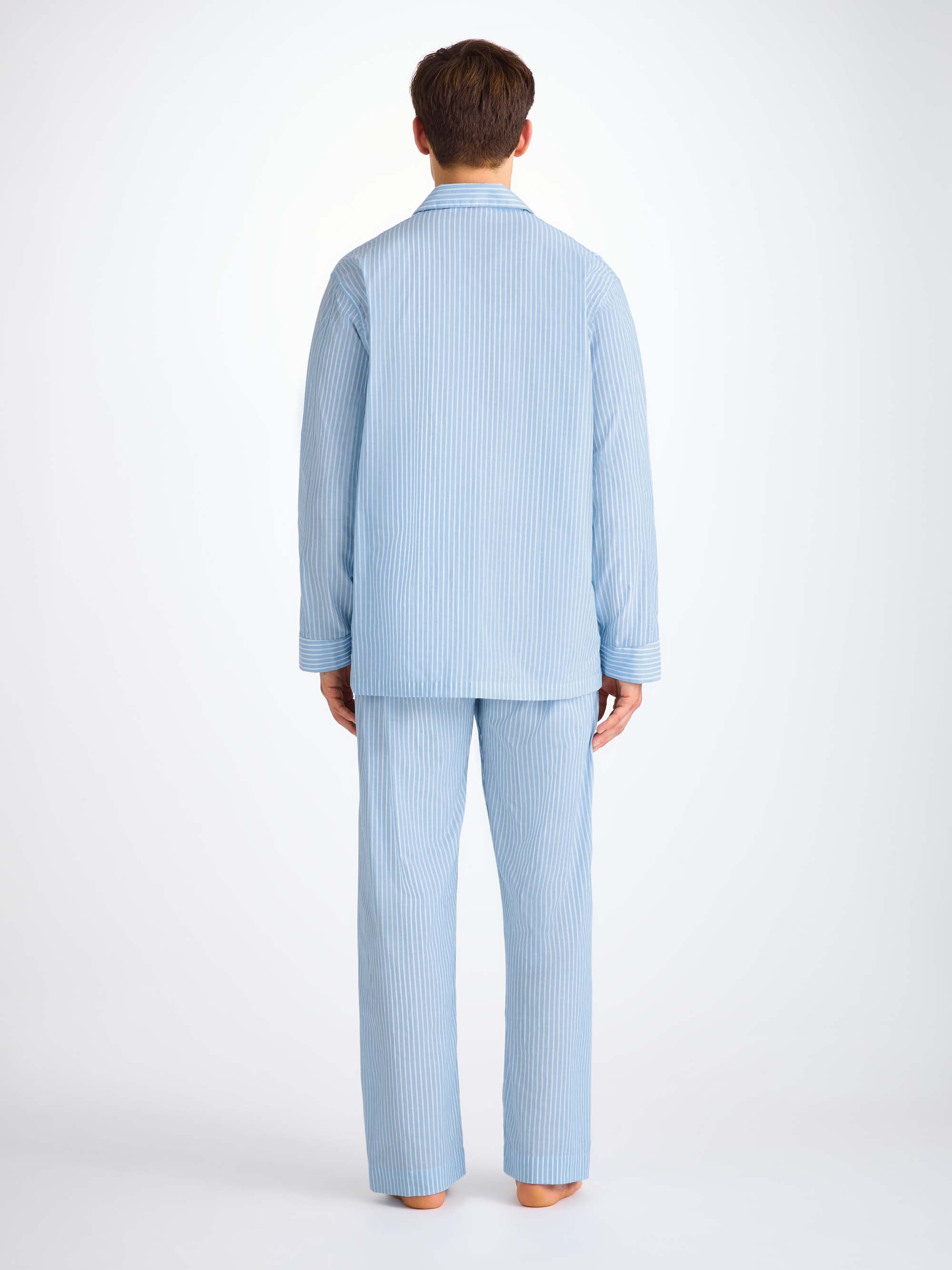 Men's Classic Fit Pyjamas Amalfi 21 Cotton Batiste Blue
