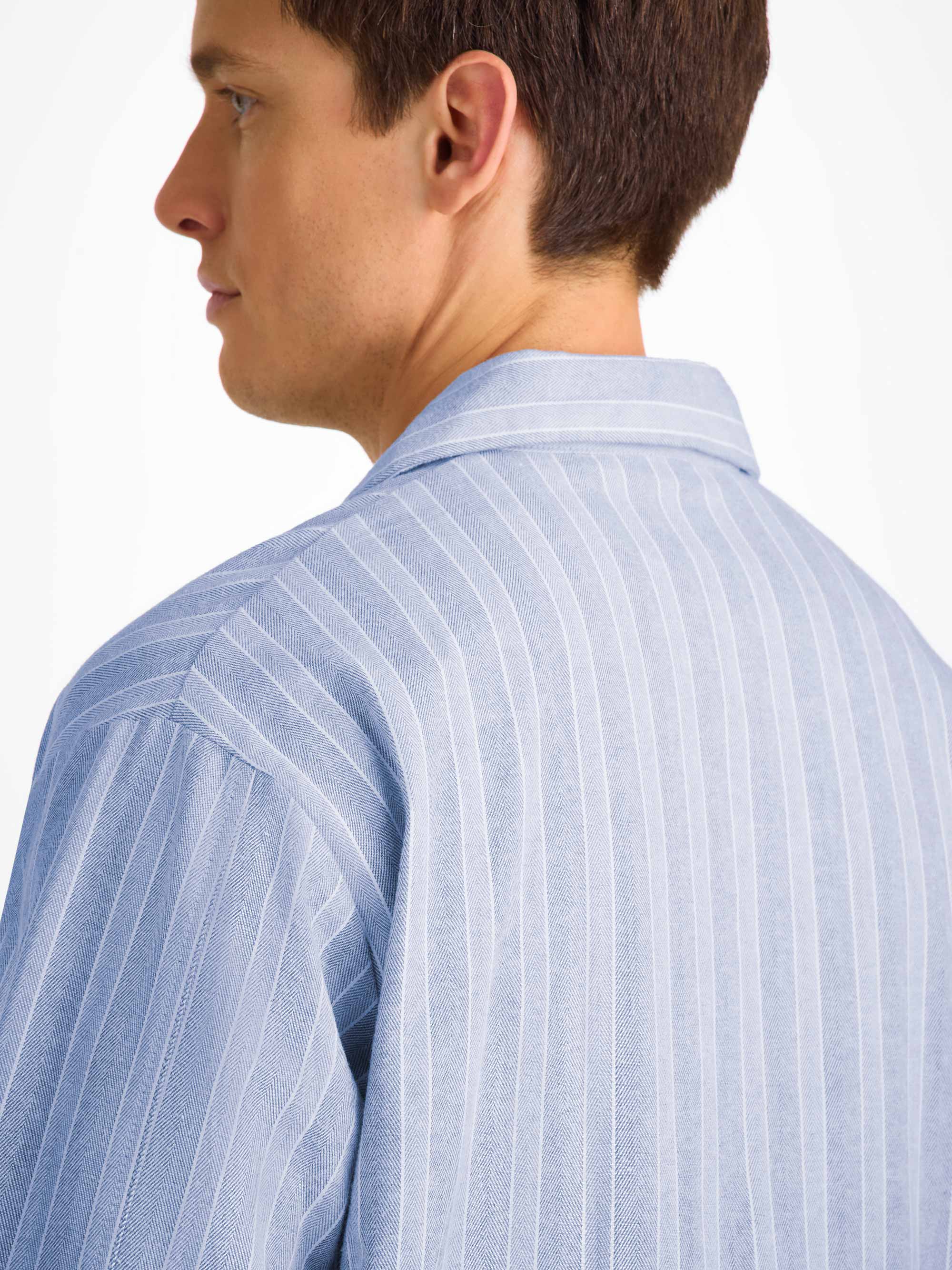 Men's Classic Fit Pyjamas Arran 20 Brushed Cotton Blue