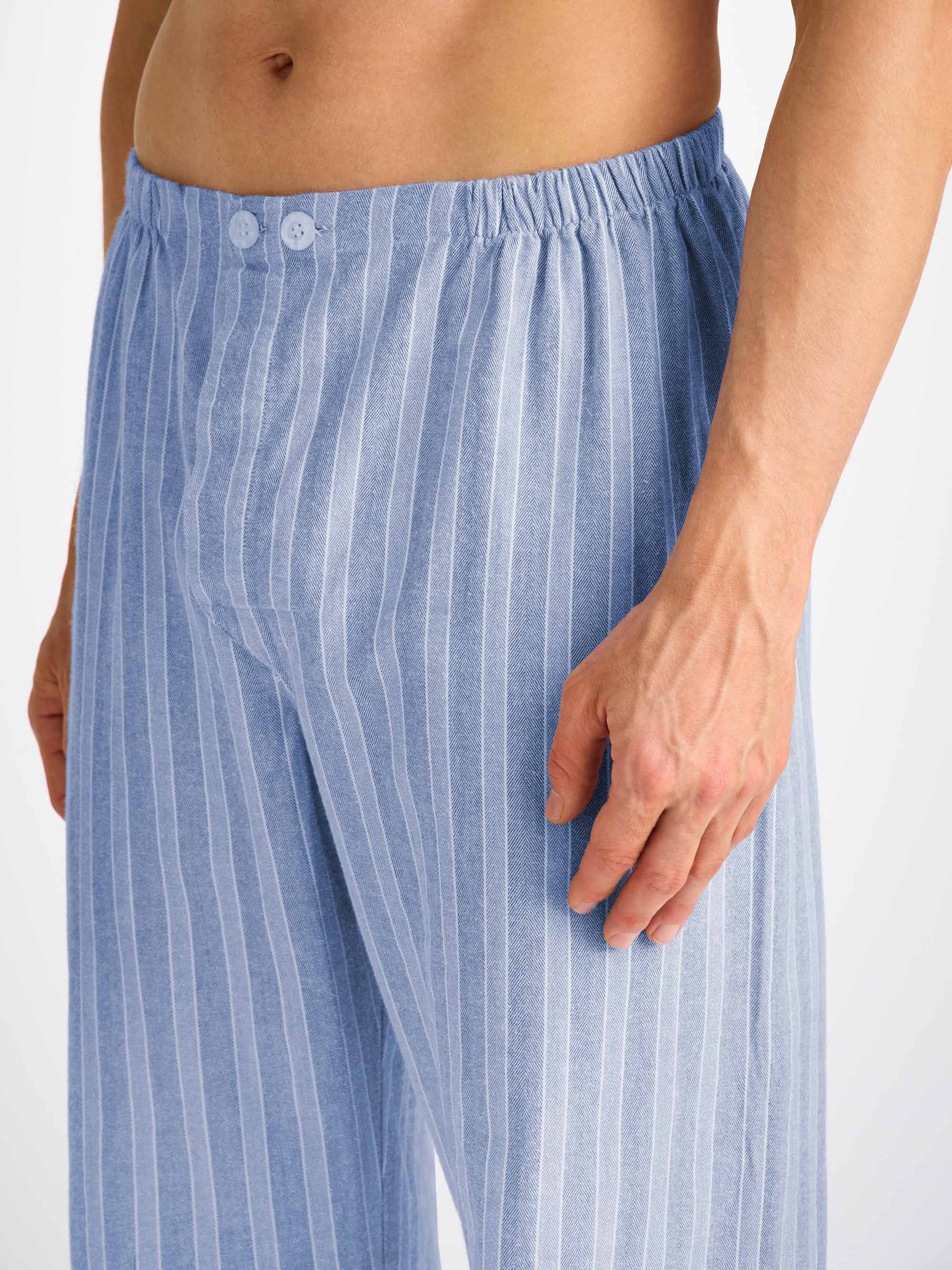 Men's Classic Fit Pyjamas Arran 20 Brushed Cotton Blue