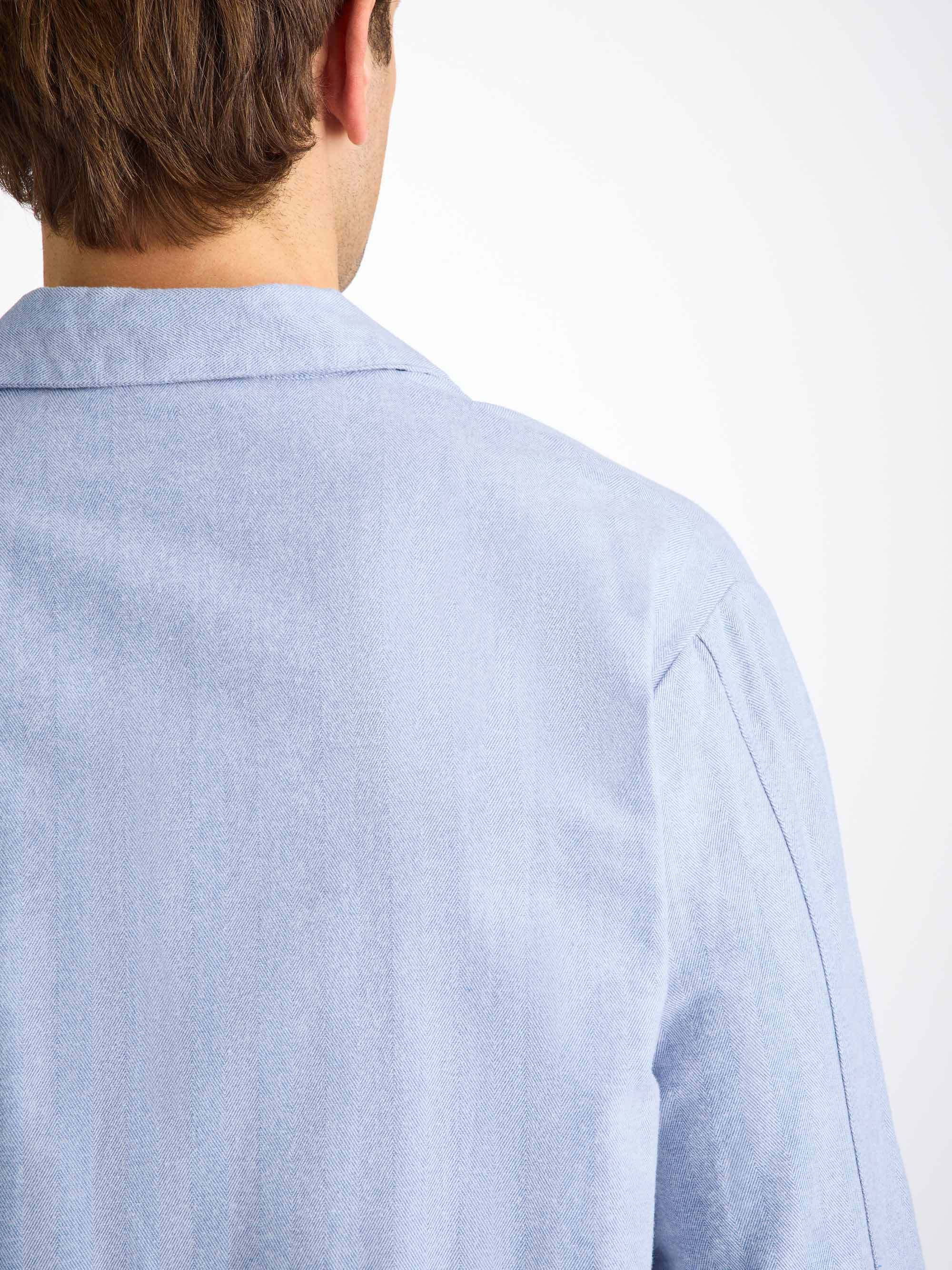 Men's Classic Fit Pajamas Arran 24 Brushed Cotton Blue