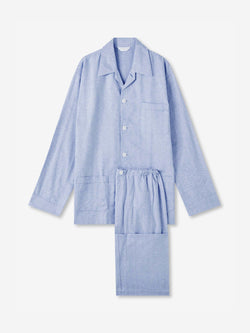 Men's Classic Fit Pyjamas Arran 24 Brushed Cotton Blue