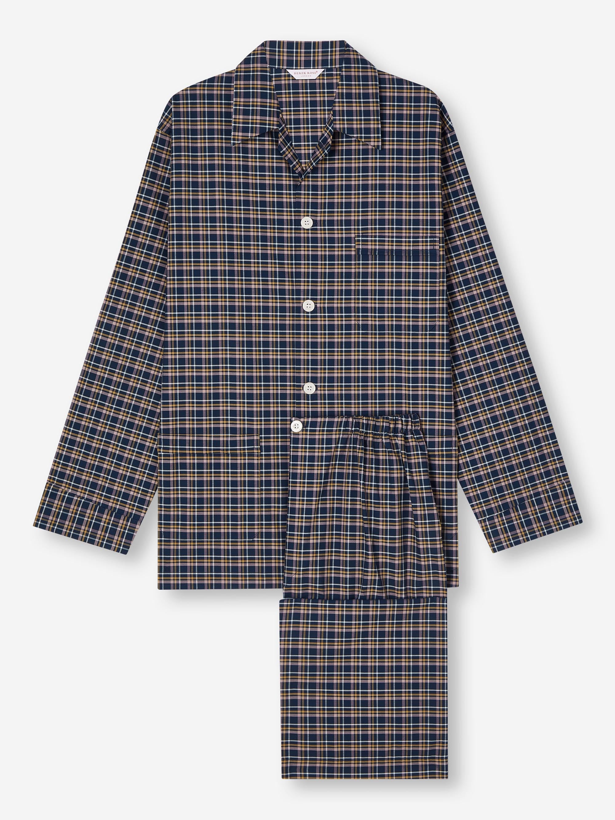 Men's Classic Fit Pyjamas Barker 37 Cotton Navy