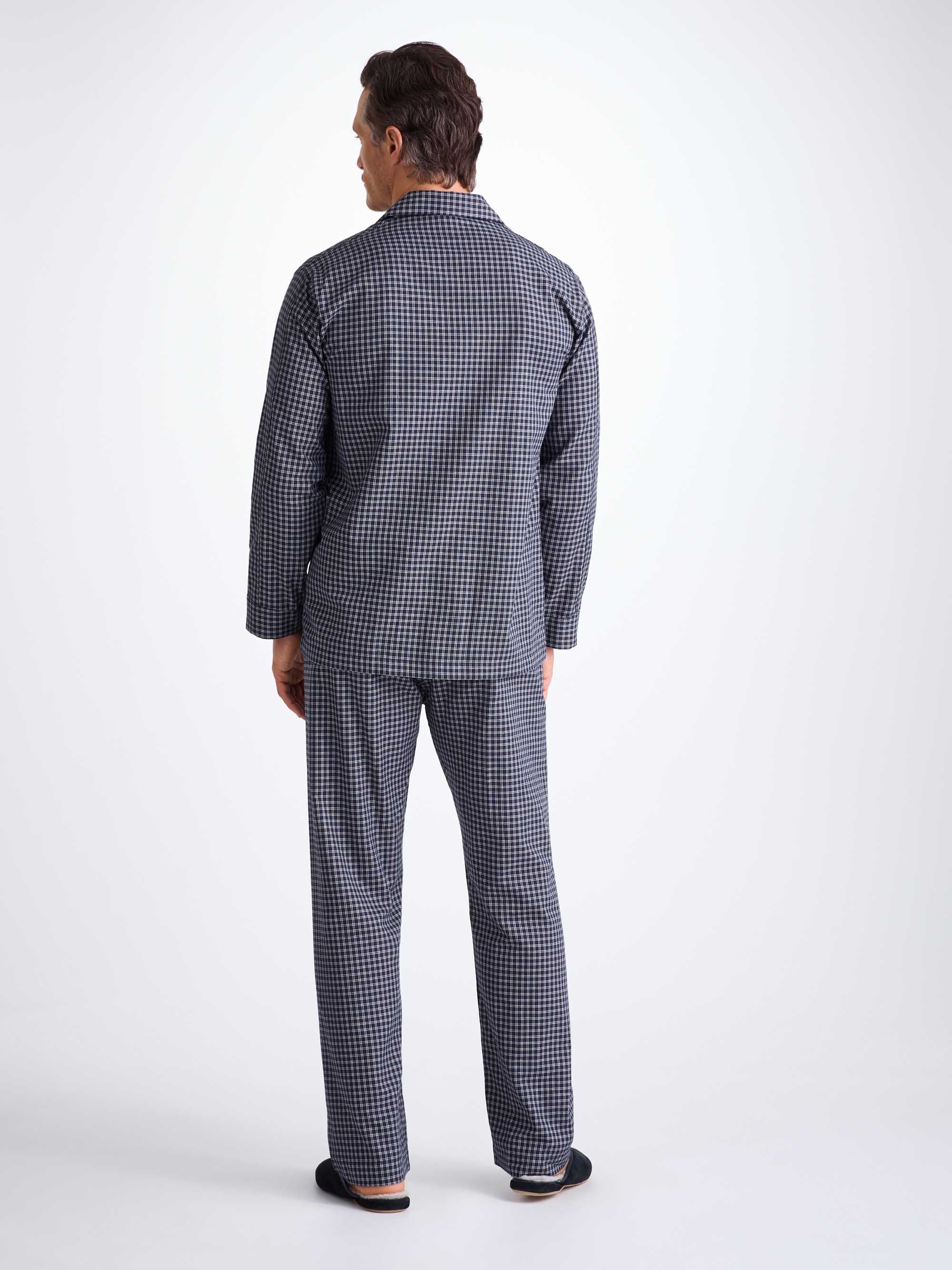 Men's Classic Fit Pyjamas Braemar 32 Brushed Cotton Navy