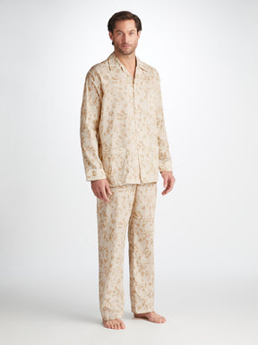 Men's Classic Fit Pyjamas Ledbury 73 Cotton Batiste Sand