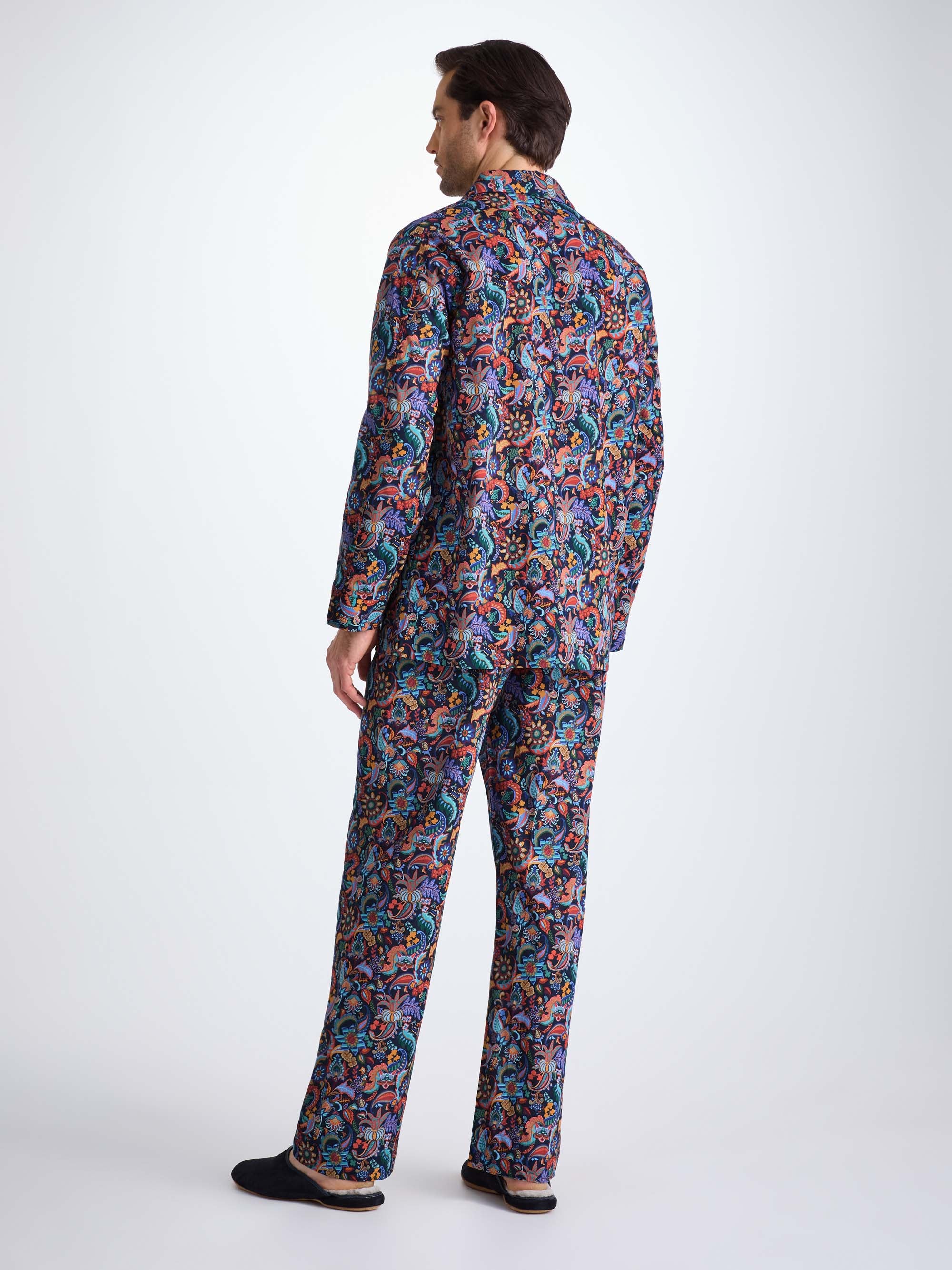 Men's Classic Fit Pyjamas Cotton Batiste Multi Jungle Paisley Print