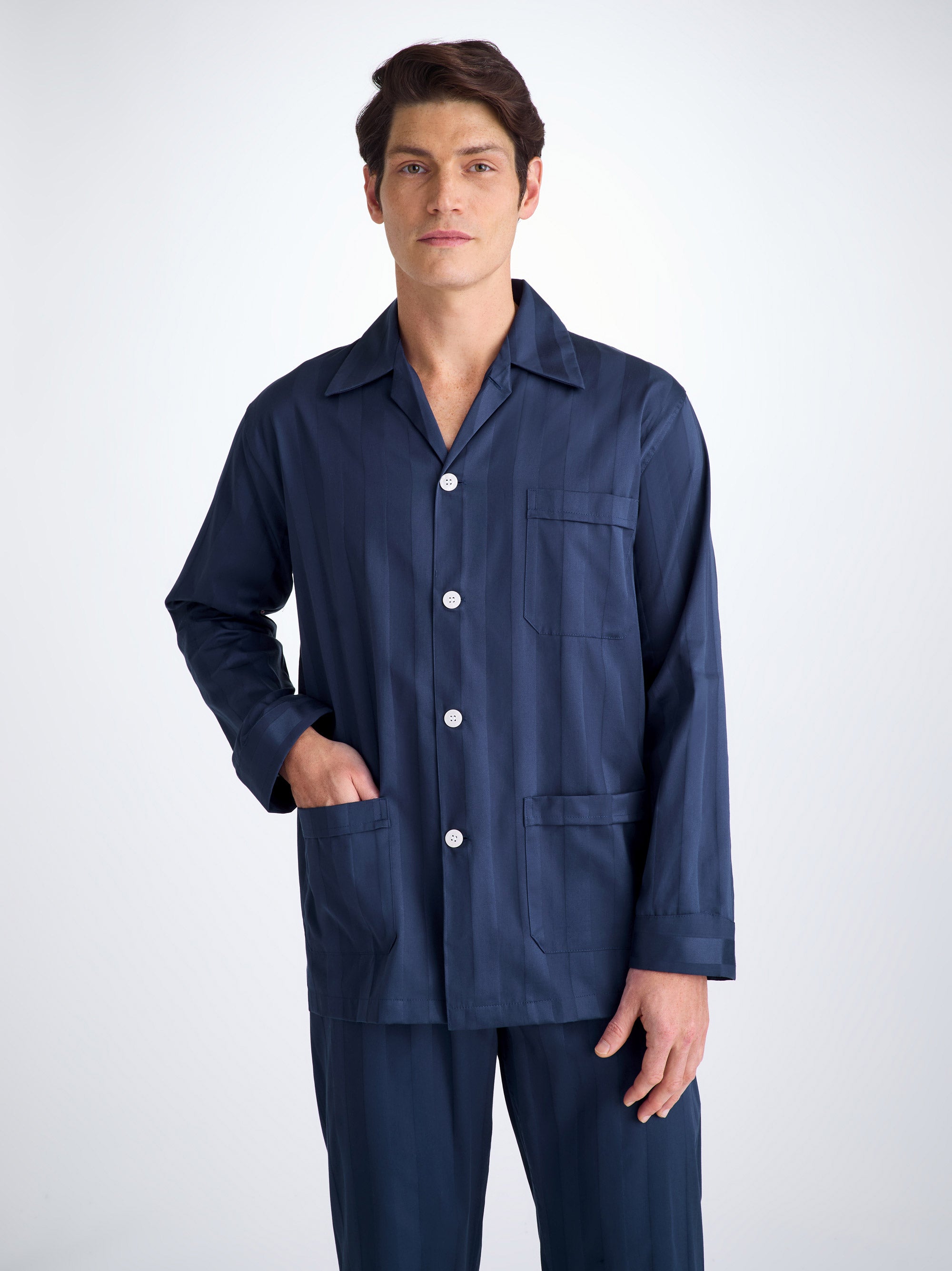 Men's Classic Fit Pajamas Lingfield Cotton Navy