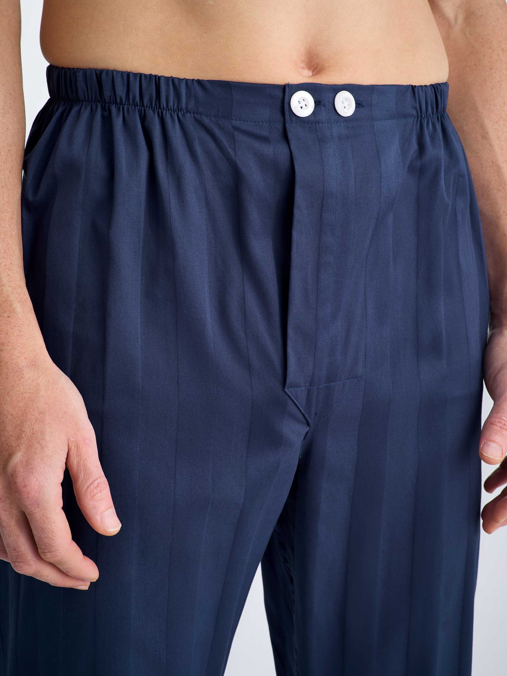 Men's Classic Fit Pyjamas Lingfield Cotton Navy