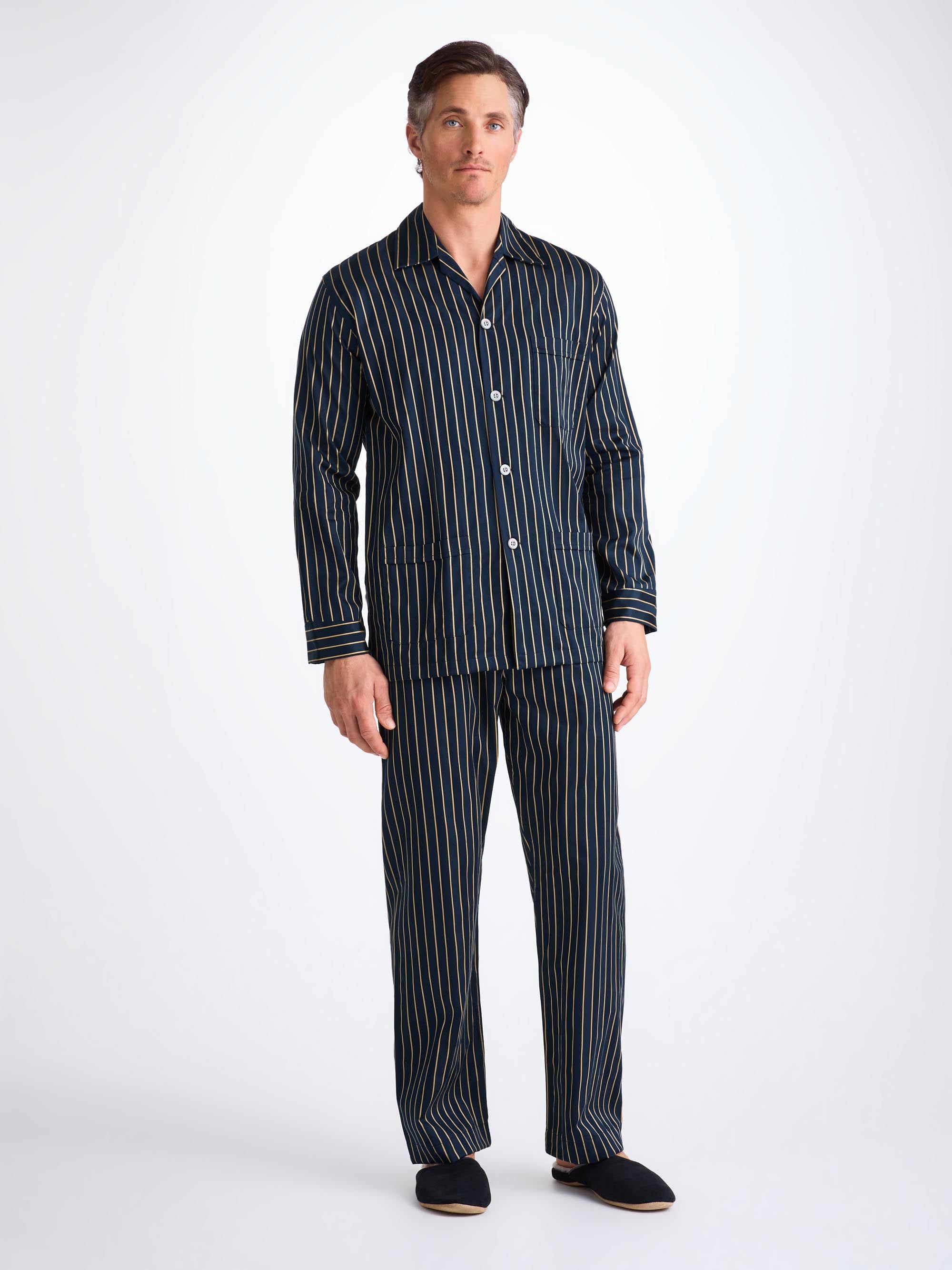 Men's Classic Fit Pyjamas Royal 224 Cotton Navy