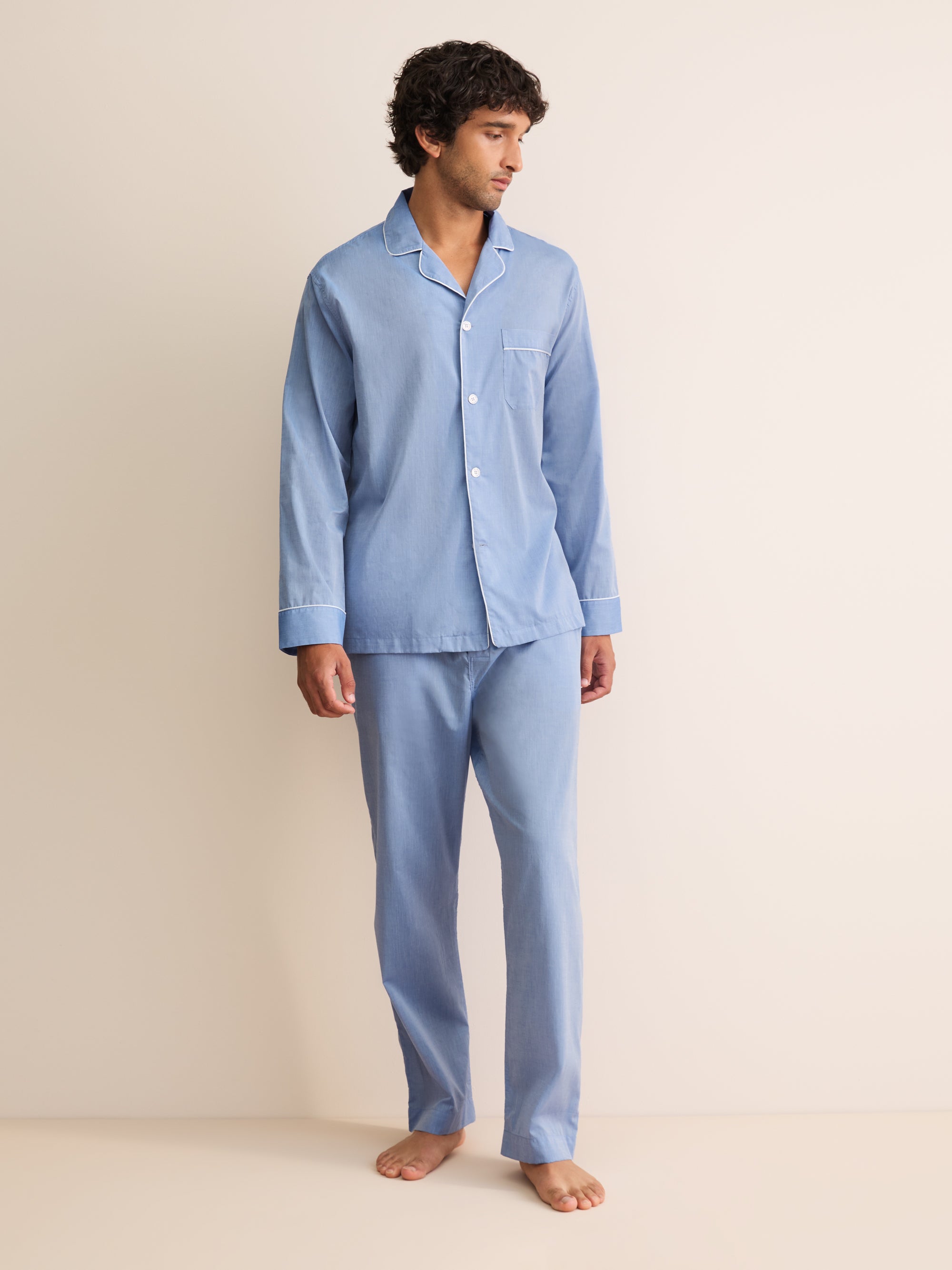 Amalfi Cotton Batiste Pyjamas Cornflower Blue