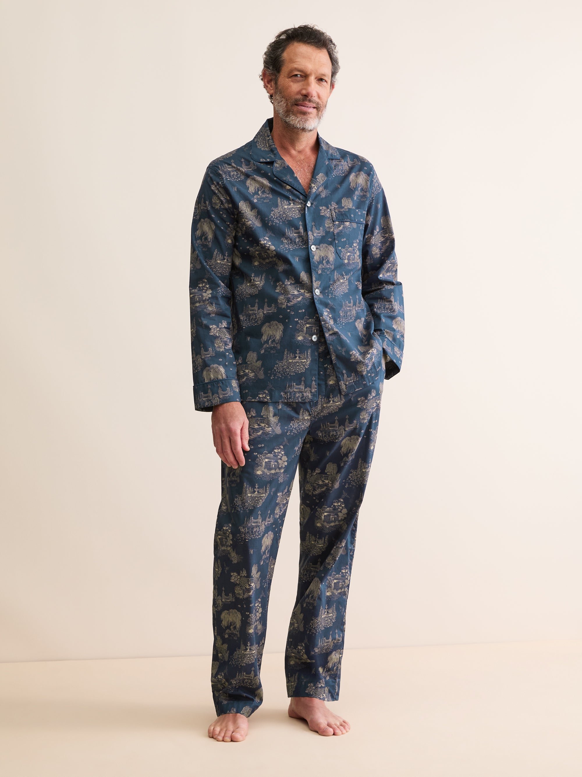 Men's Classic Fit Pajamas London Toile Navy