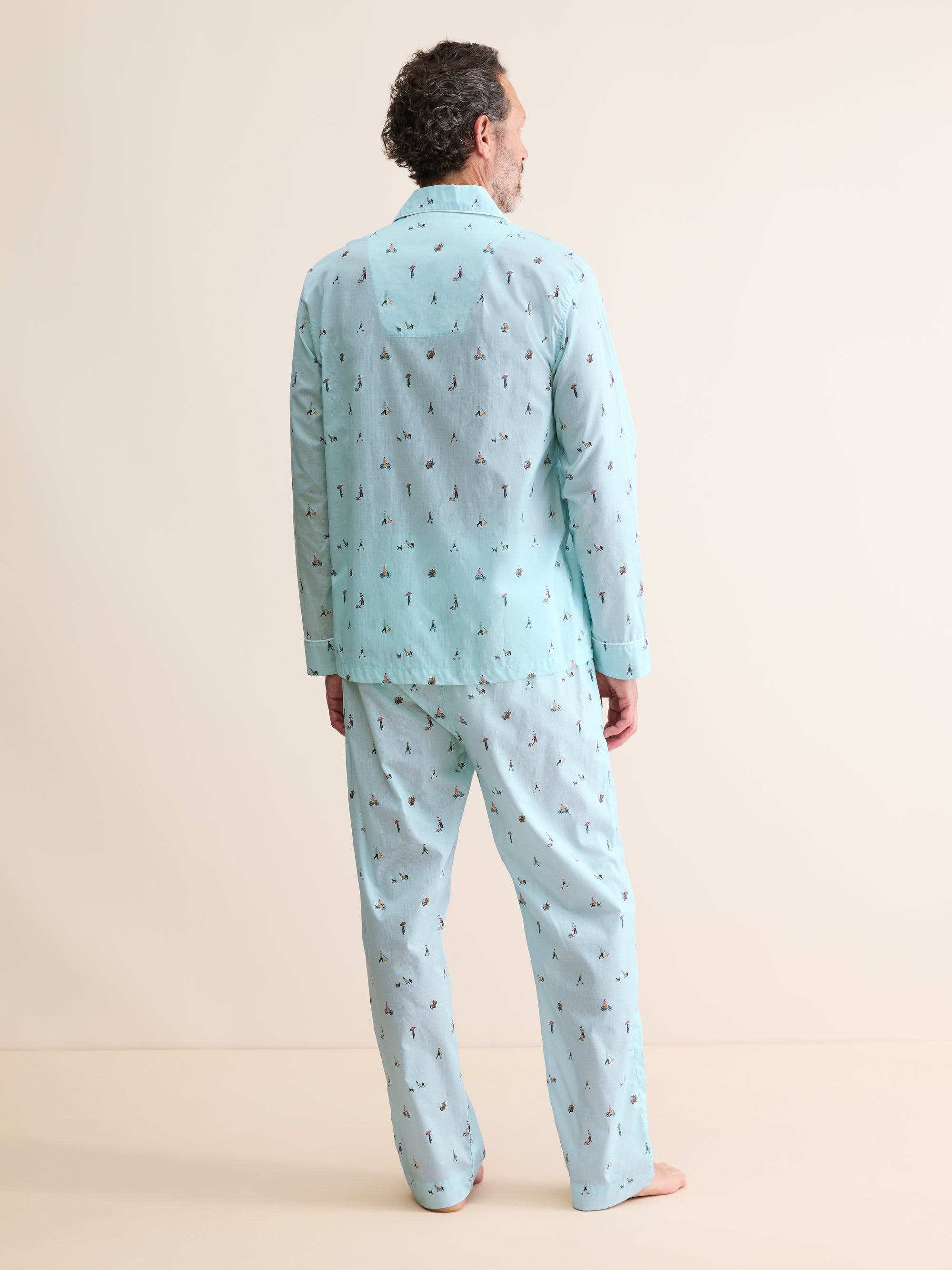 Men's Classic Fit Pajamas People of London Blue Stripe