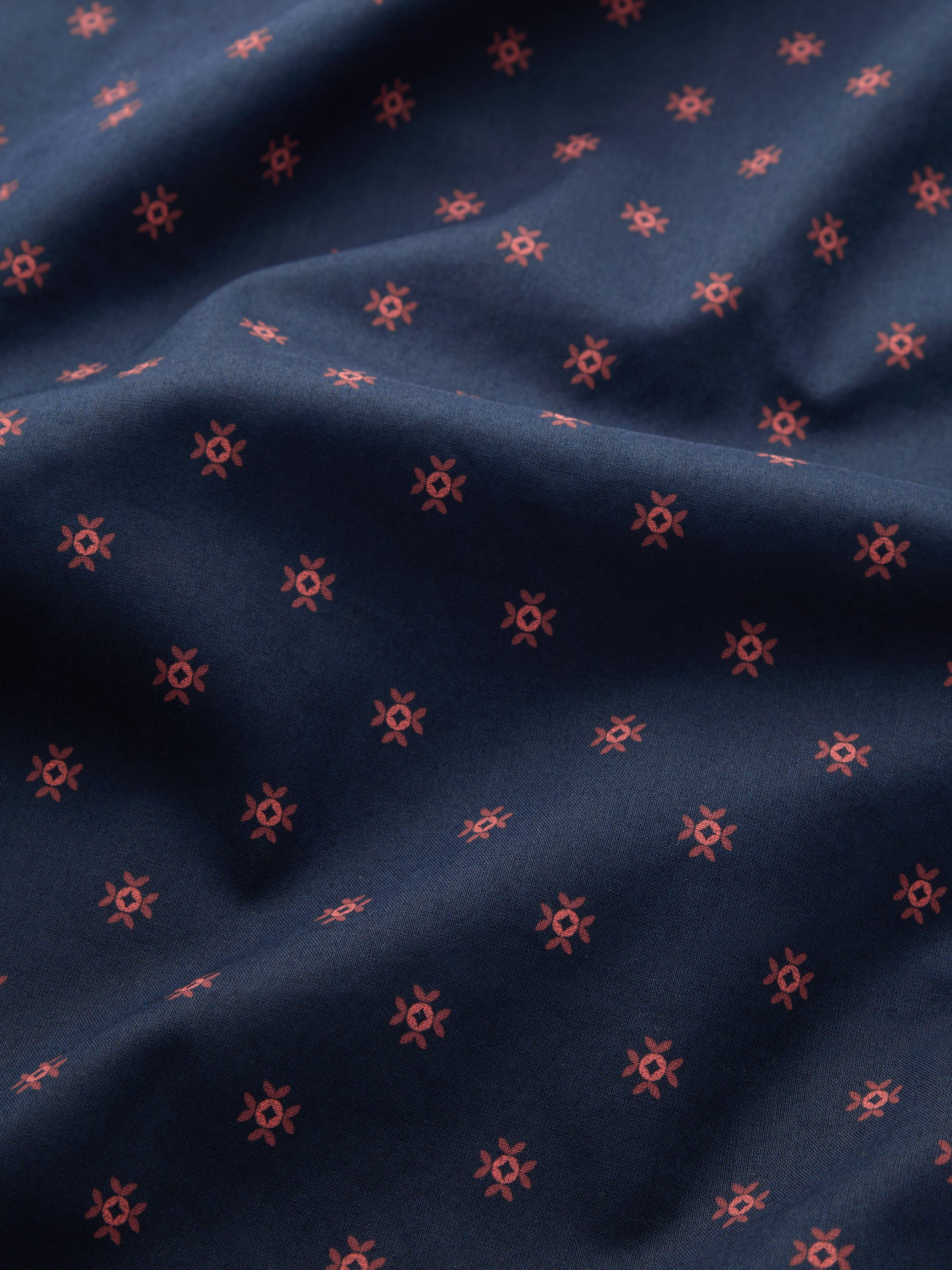Men's Classic Fit Pyjamas Rose Star Motif Navy