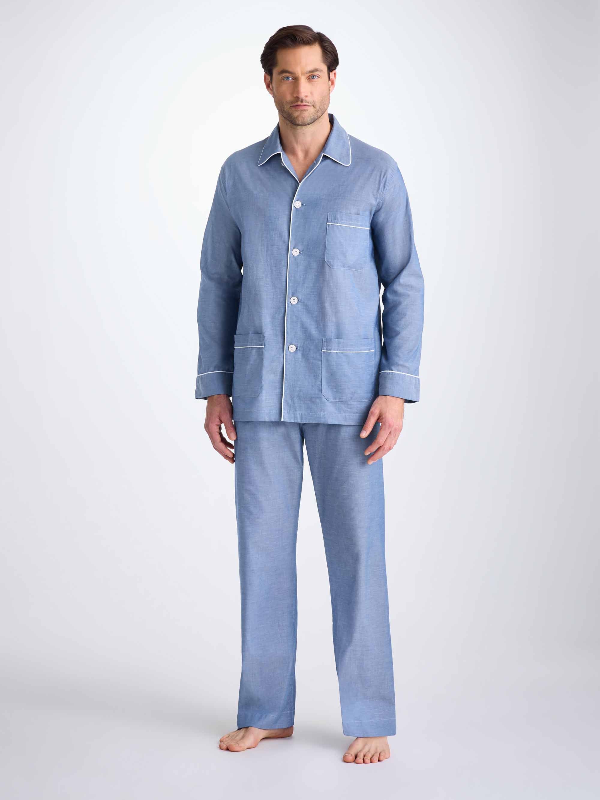 Men's Classic Fit Pyjamas Amalfi Cotton Batiste Denim
