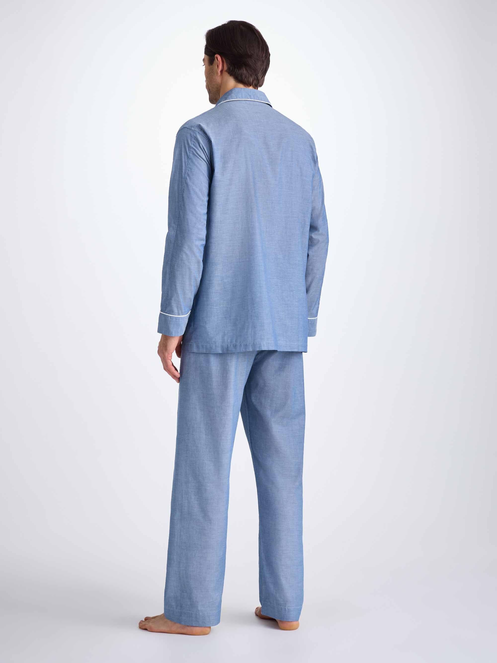 Men's Classic Fit Pyjamas Amalfi Cotton Batiste Denim