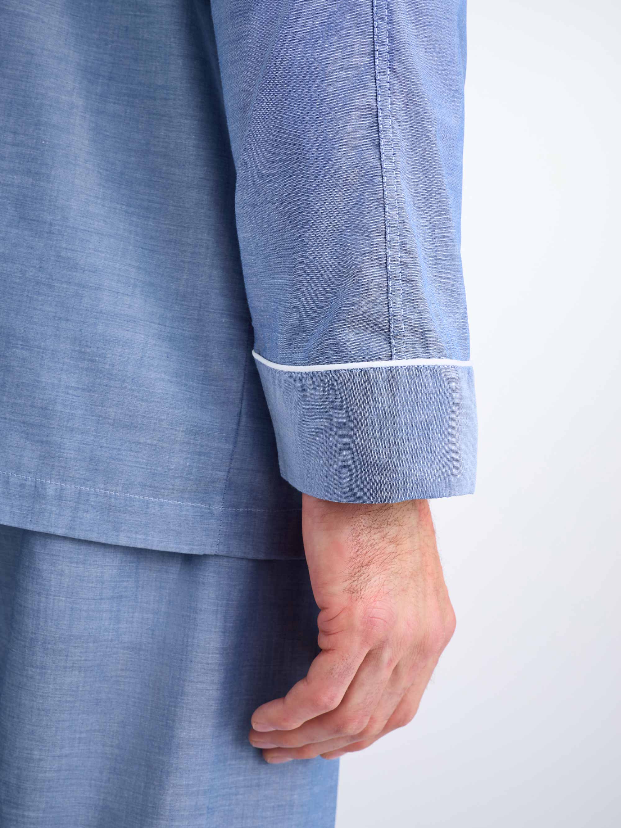 Men's Classic Fit Pyjamas Amalfi Cotton Batiste Denim
