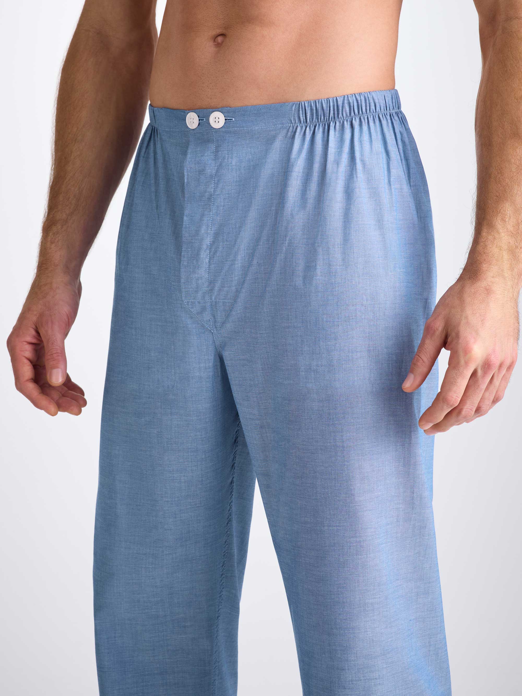 Men's Classic Fit Pyjamas Amalfi Cotton Batiste Denim