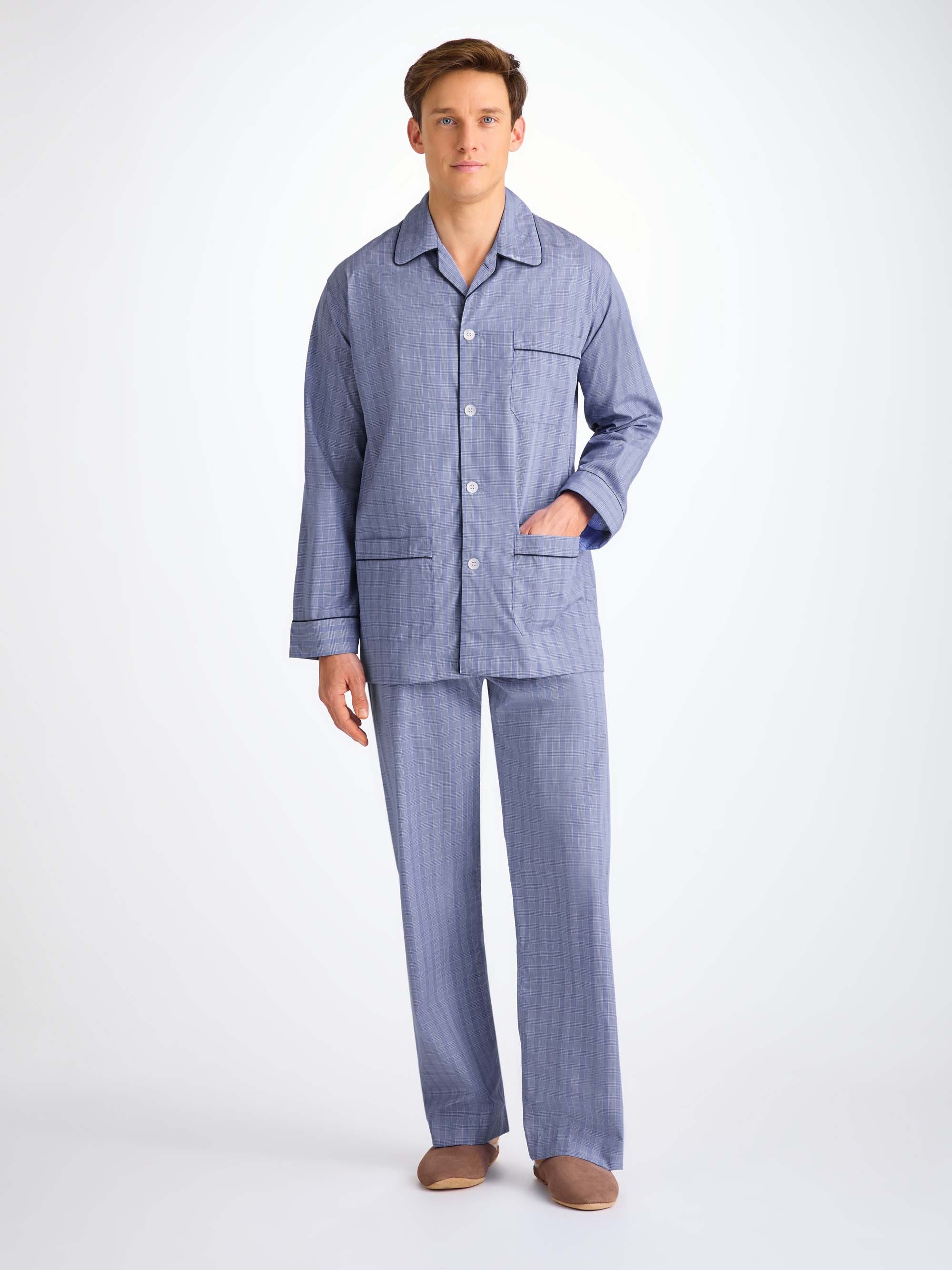 Men's Classic Fit Pyjamas Felsted 3 Cotton Blue
