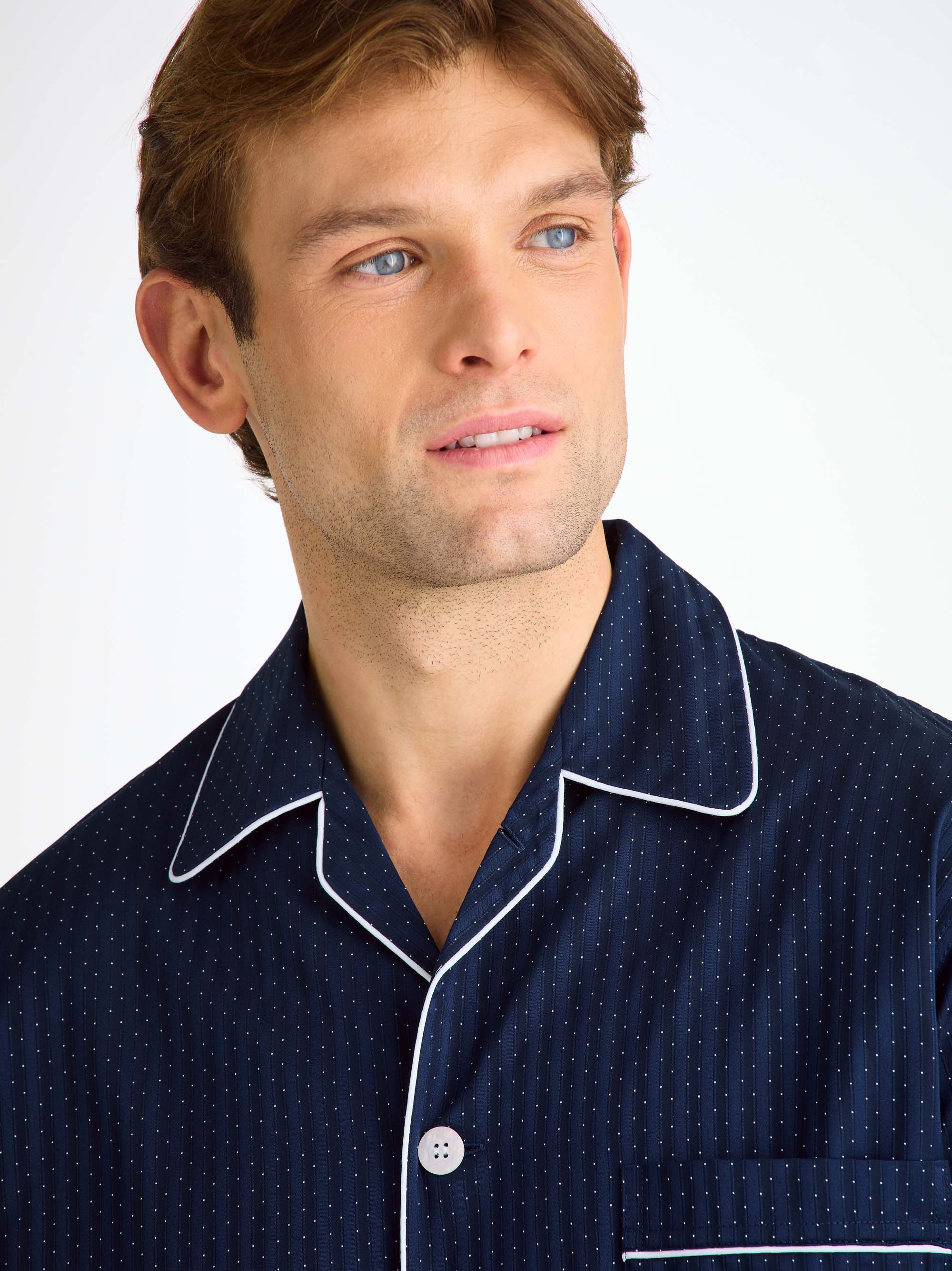 Men's Classic Fit Pyjamas Royal 40 Cotton Navy