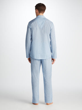 Men's Modern Fit Pyjamas Ledbury 72 Cotton Batiste Blue