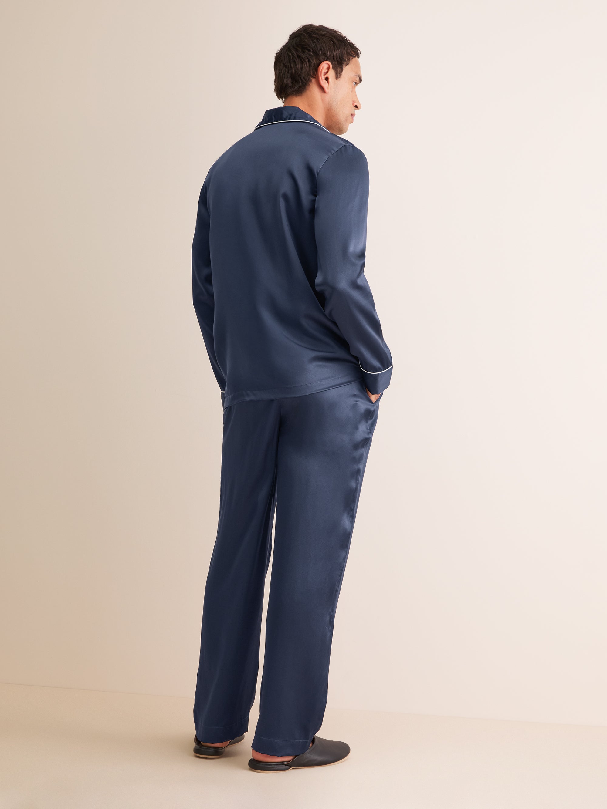 Men's Pyjamas Bailey Silk Satin Navy