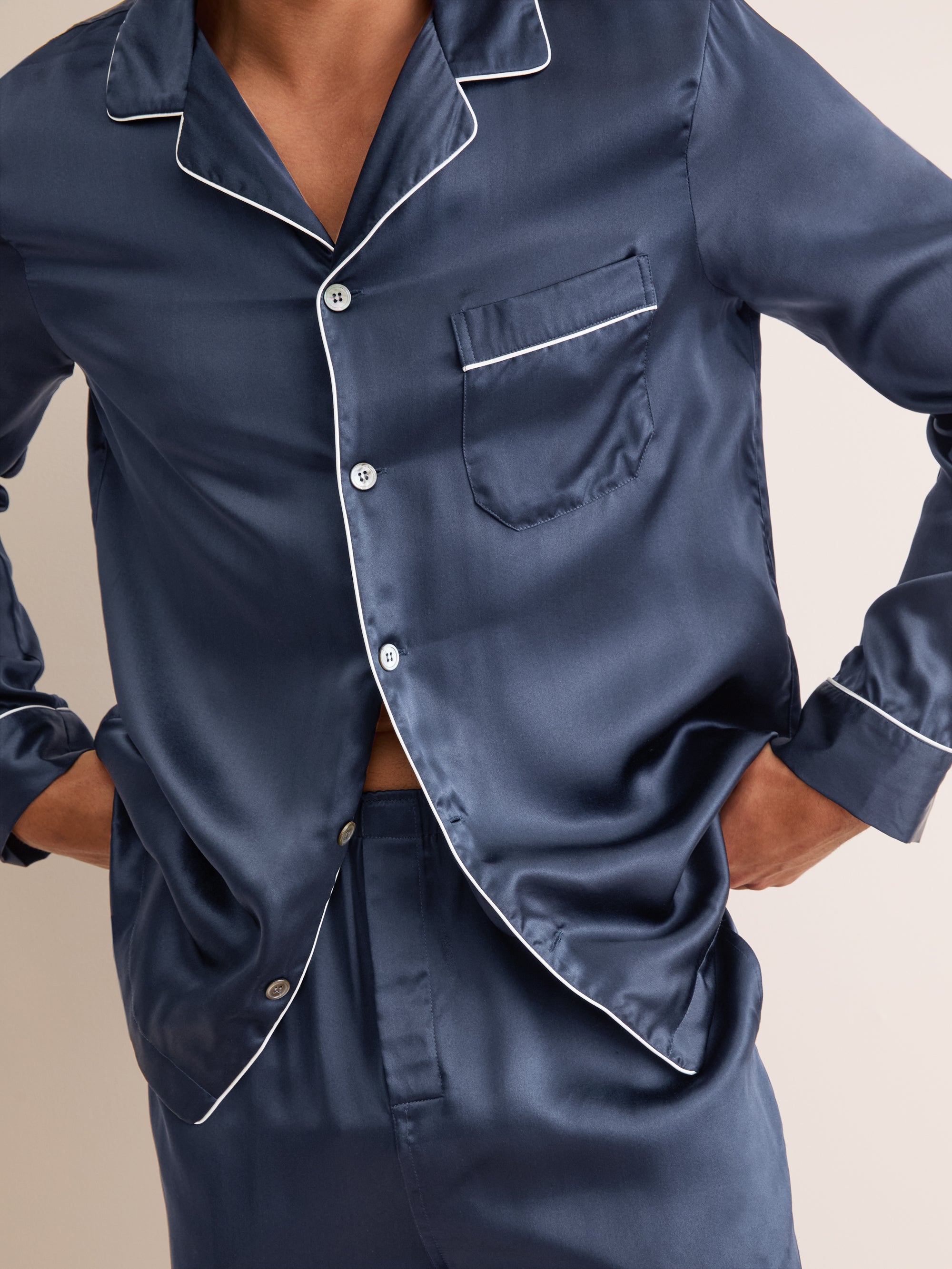 Men's Pyjamas Bailey Silk Satin Navy