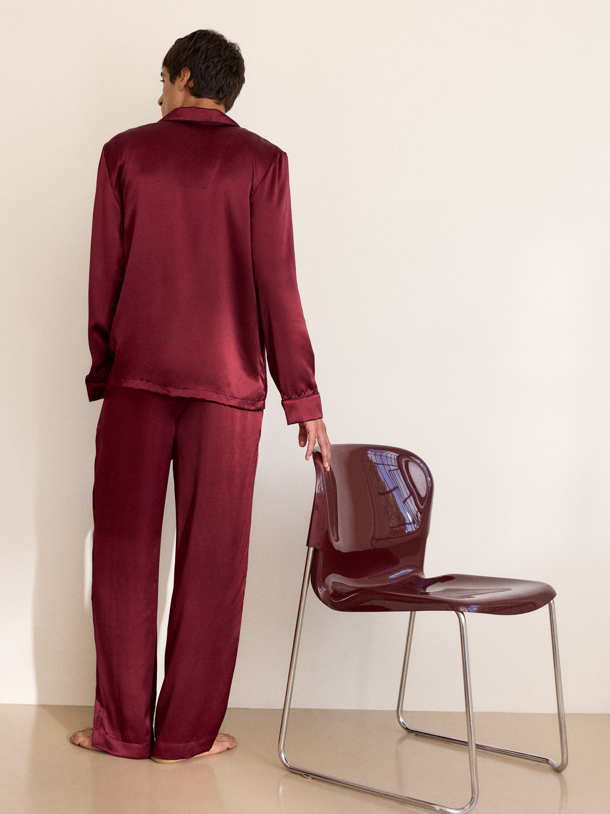 Bailey Silk Pajamas Cabernet Red