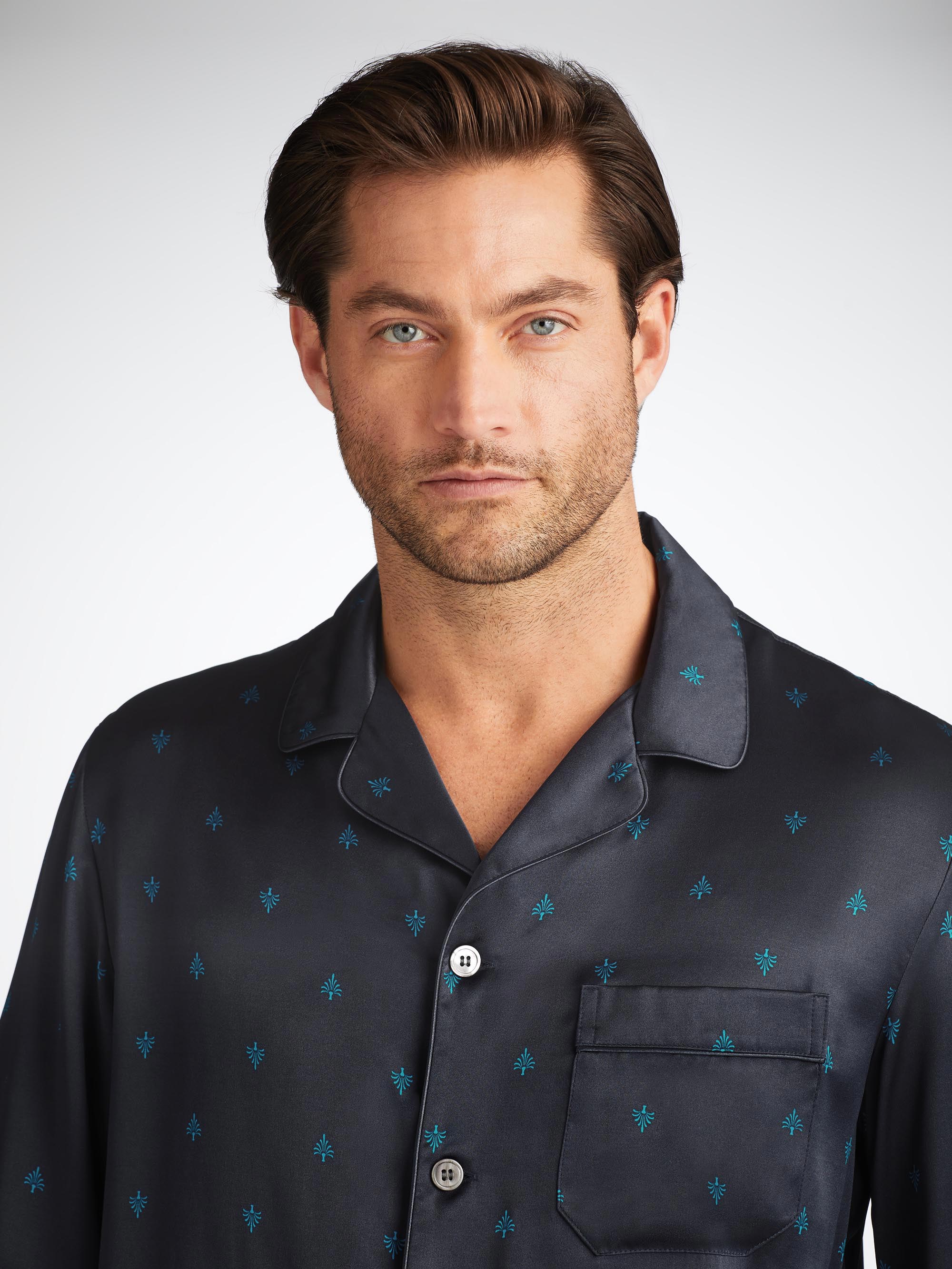 Men’s Pajamas Brindisi 106 Silk Satin Navy