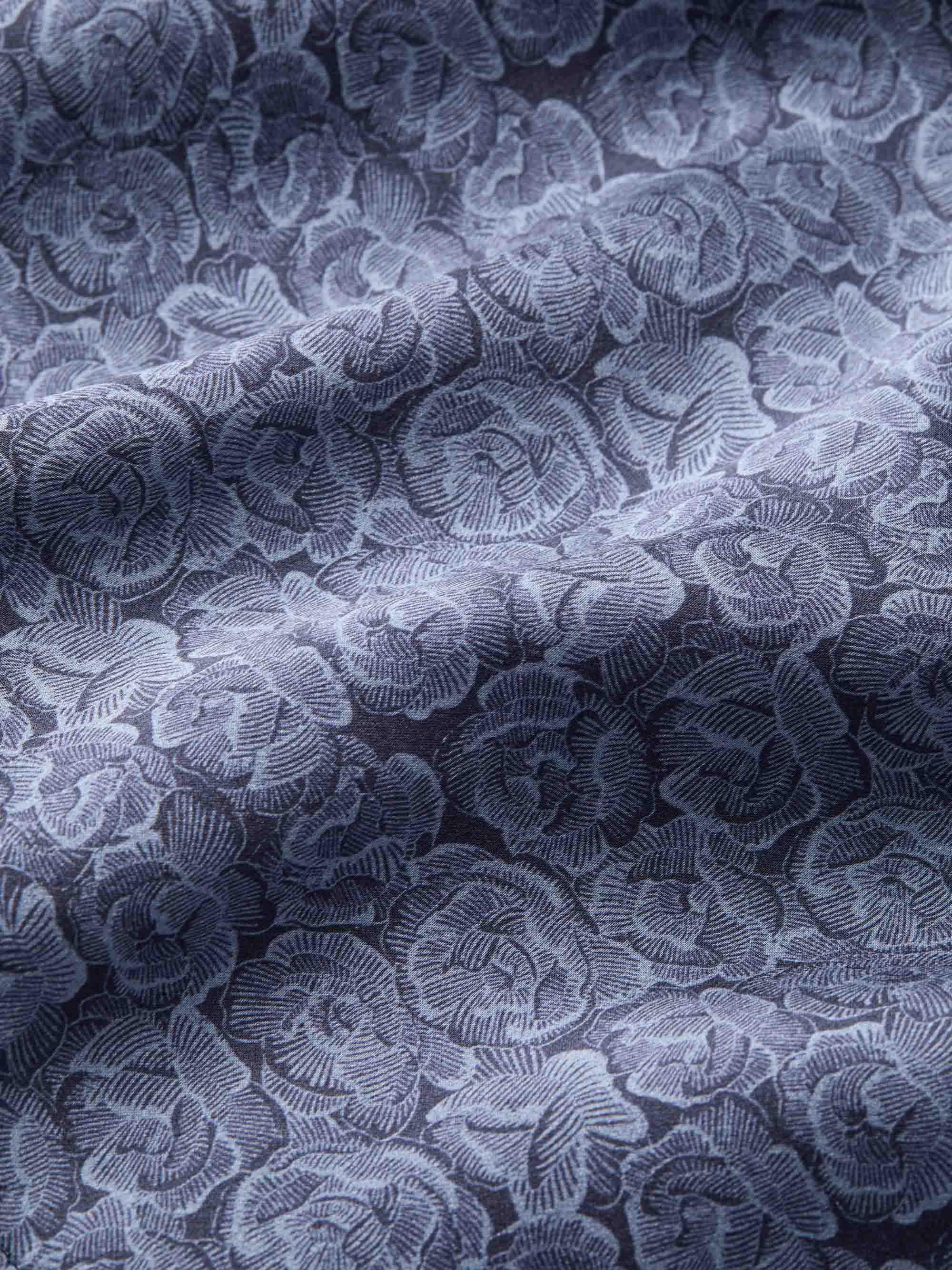 Men's Silk Pyjamas Navy Blue Rose