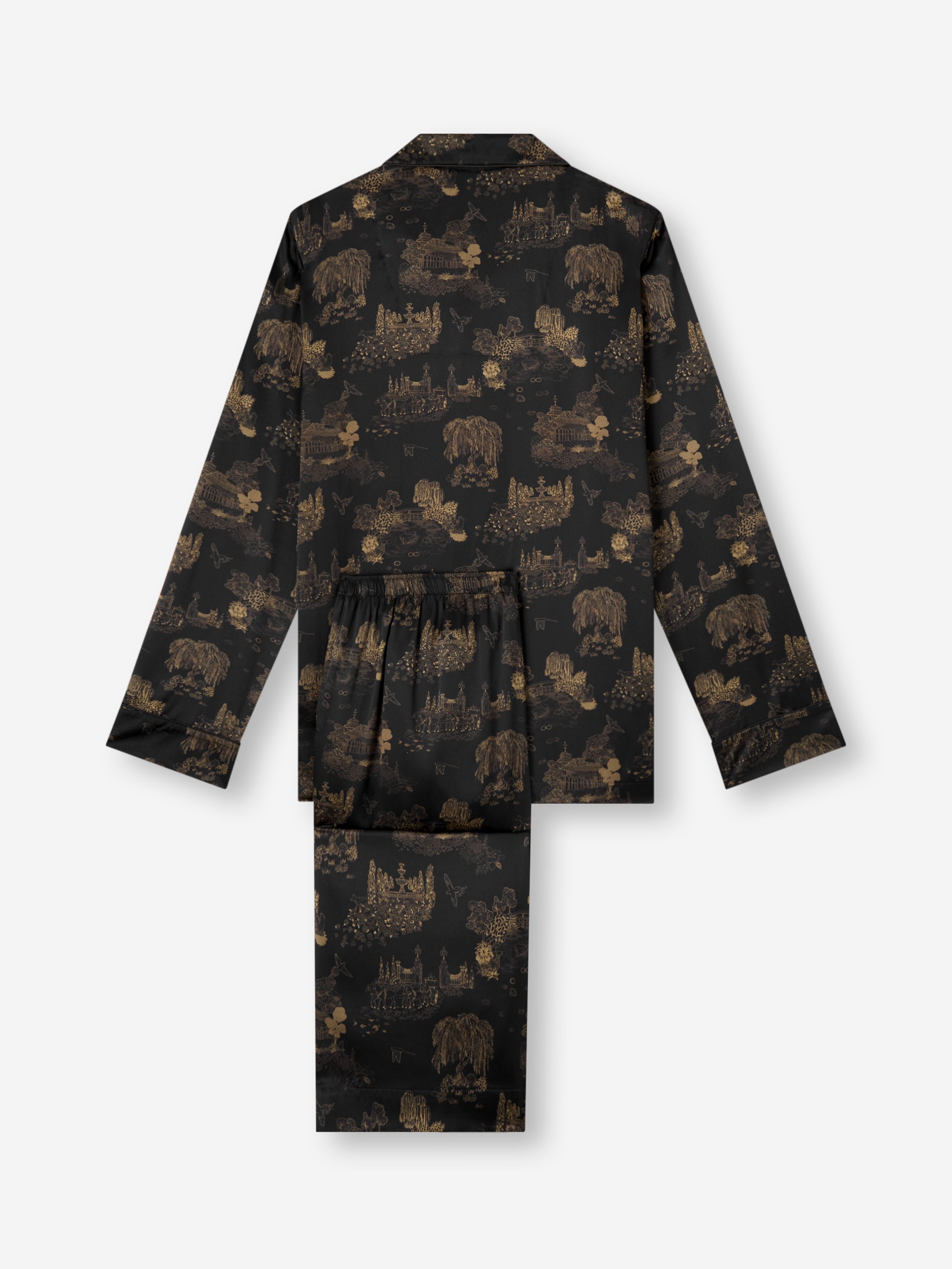 Men's Silk Pyjamas London Toile Black